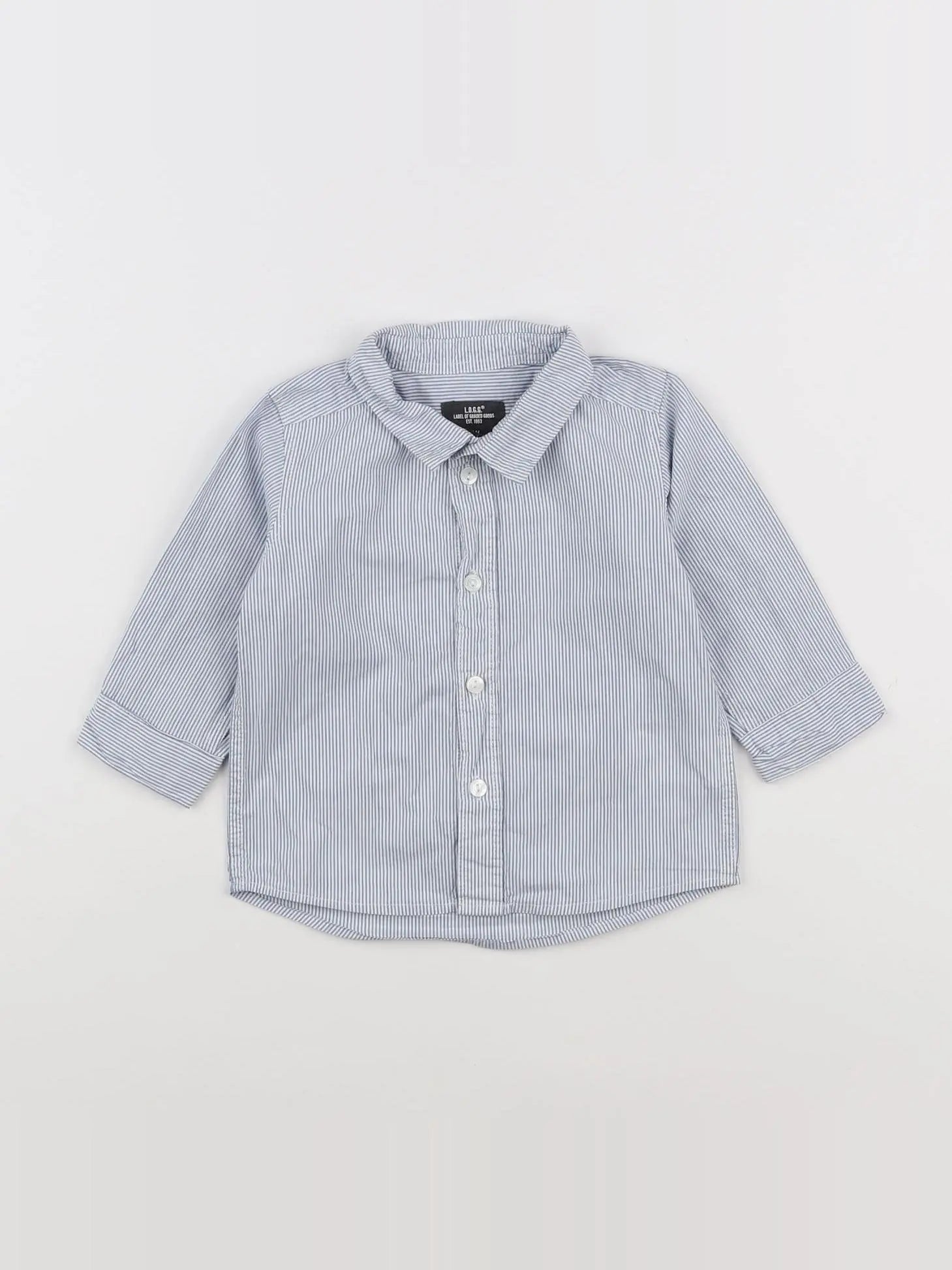 H&M - chemise bleu - 6/9 mois