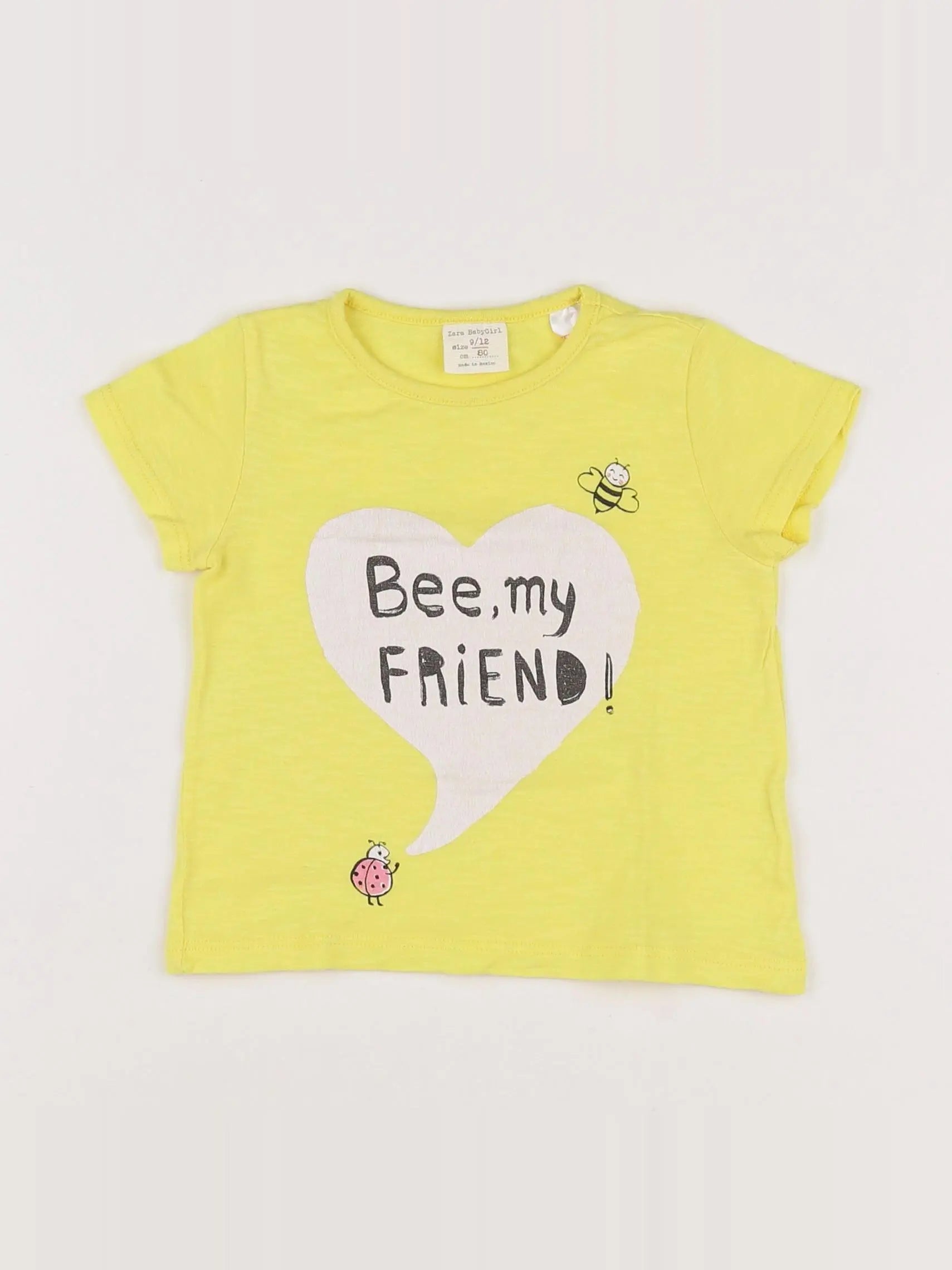 Zara - tee-shirt jaune - 9/12 mois