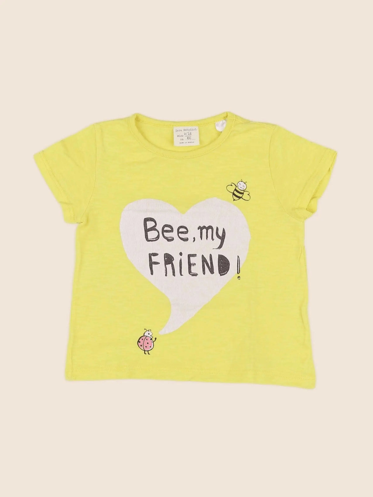 Zara - tee-shirt jaune - 9/12 mois