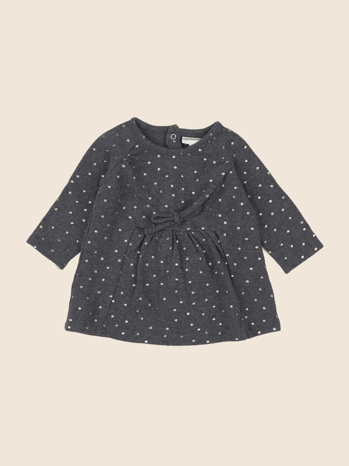 Vertbaudet - robe gris, or - 3 mois