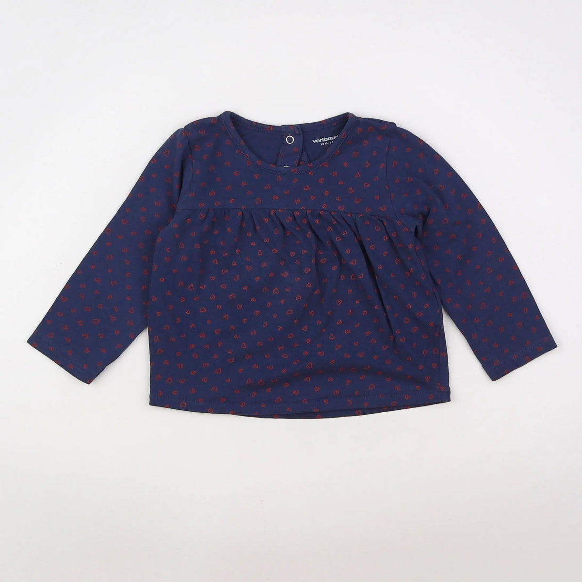 Vertbaudet - tee-shirt bleu - 12 mois