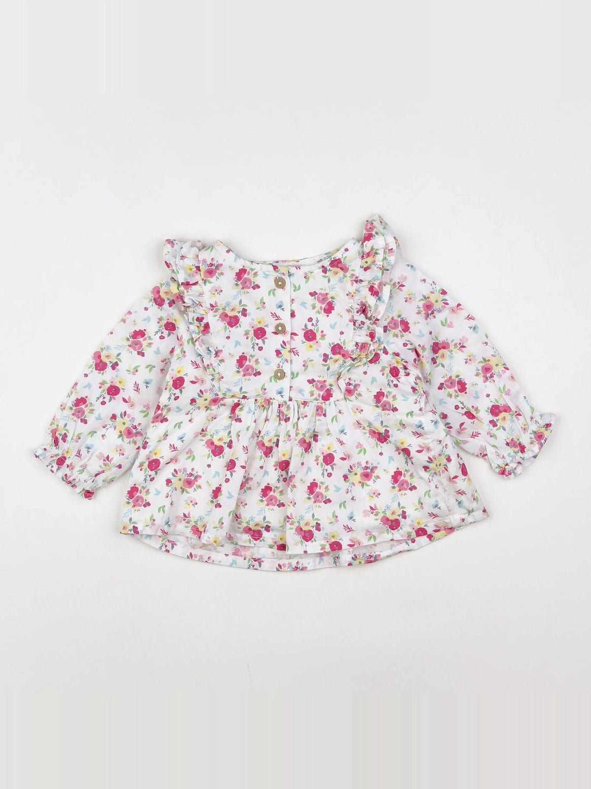 Tape à l'oeil - robe blanc, rose - 6 mois