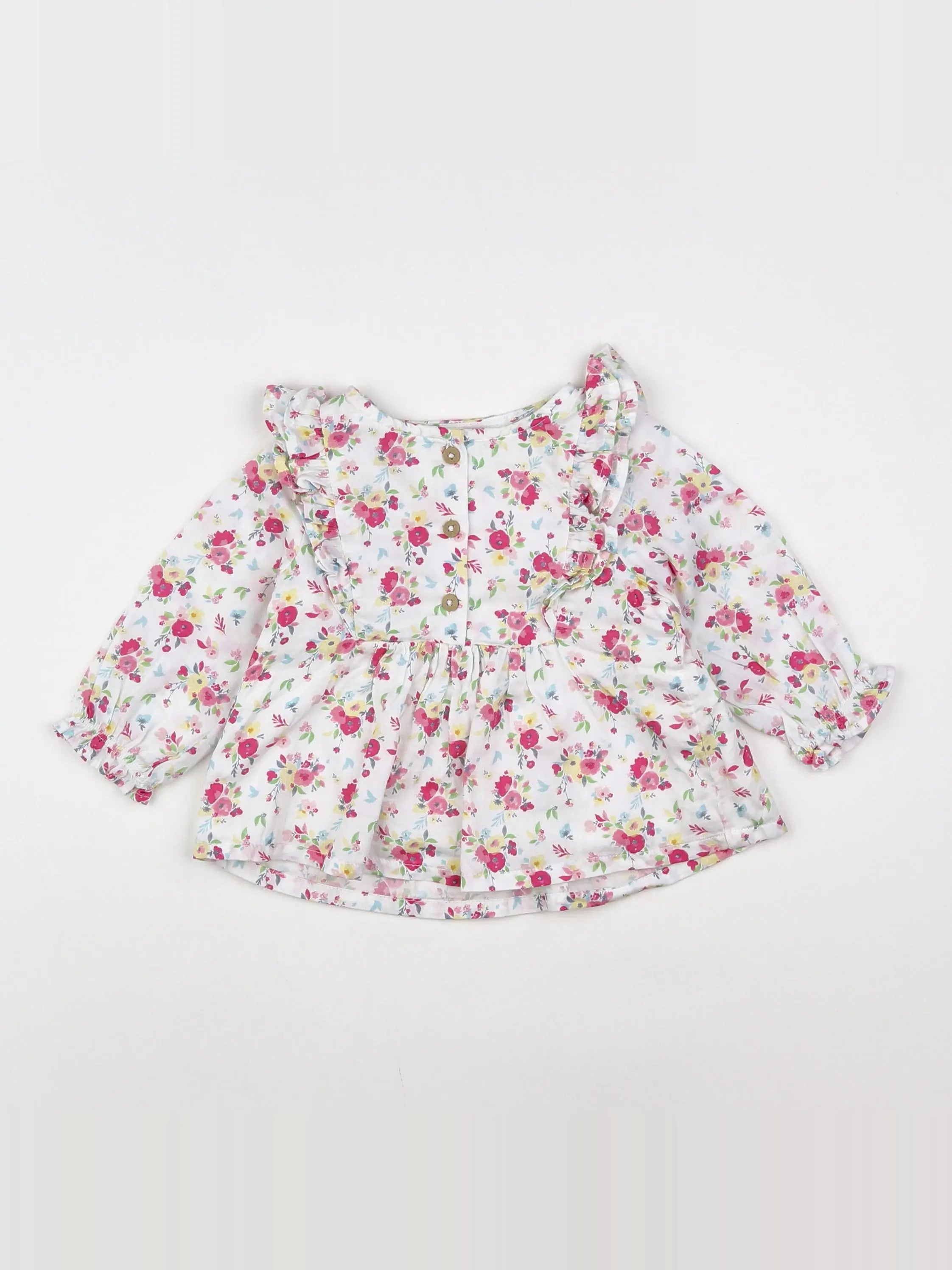 Tape à l'oeil - robe blanc, rose - 6 mois