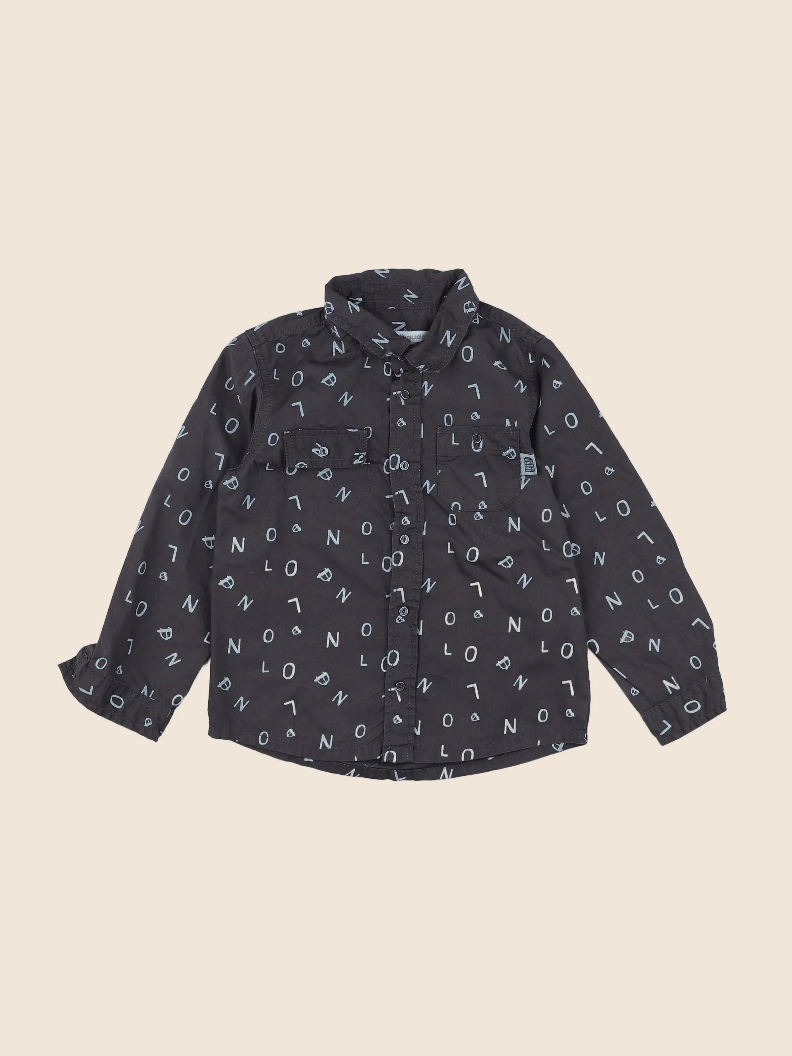 Vertbaudet - chemise gris, bleu - 3 ans