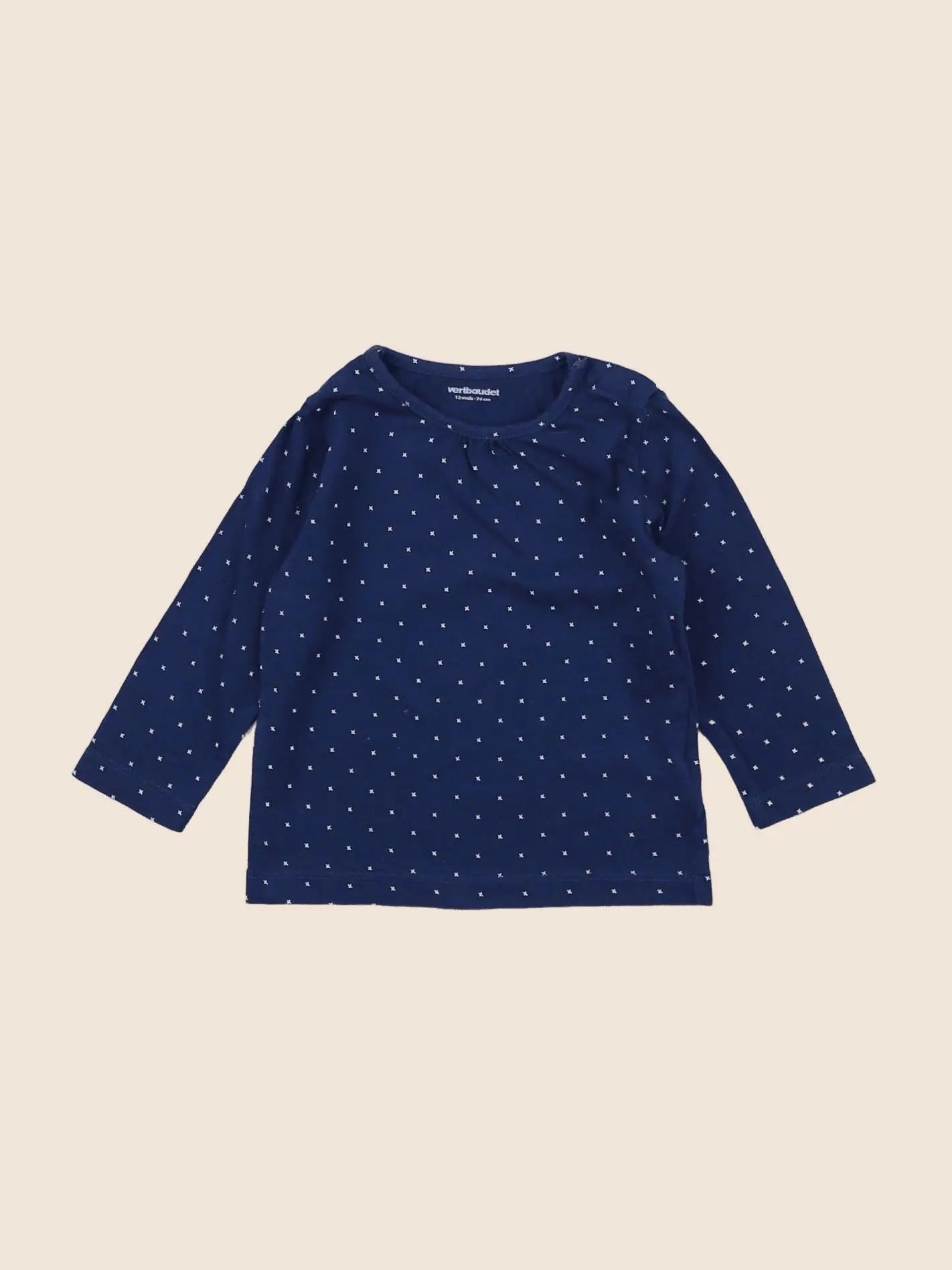 Vertbaudet - tee-shirt bleu - 12 mois