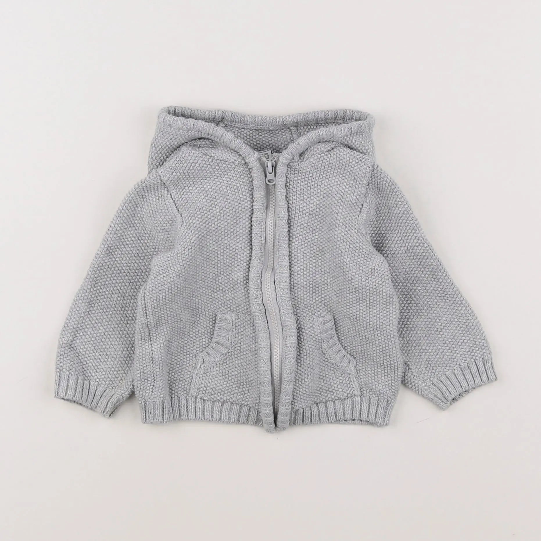 Vertbaudet - gilet gris - 9 mois