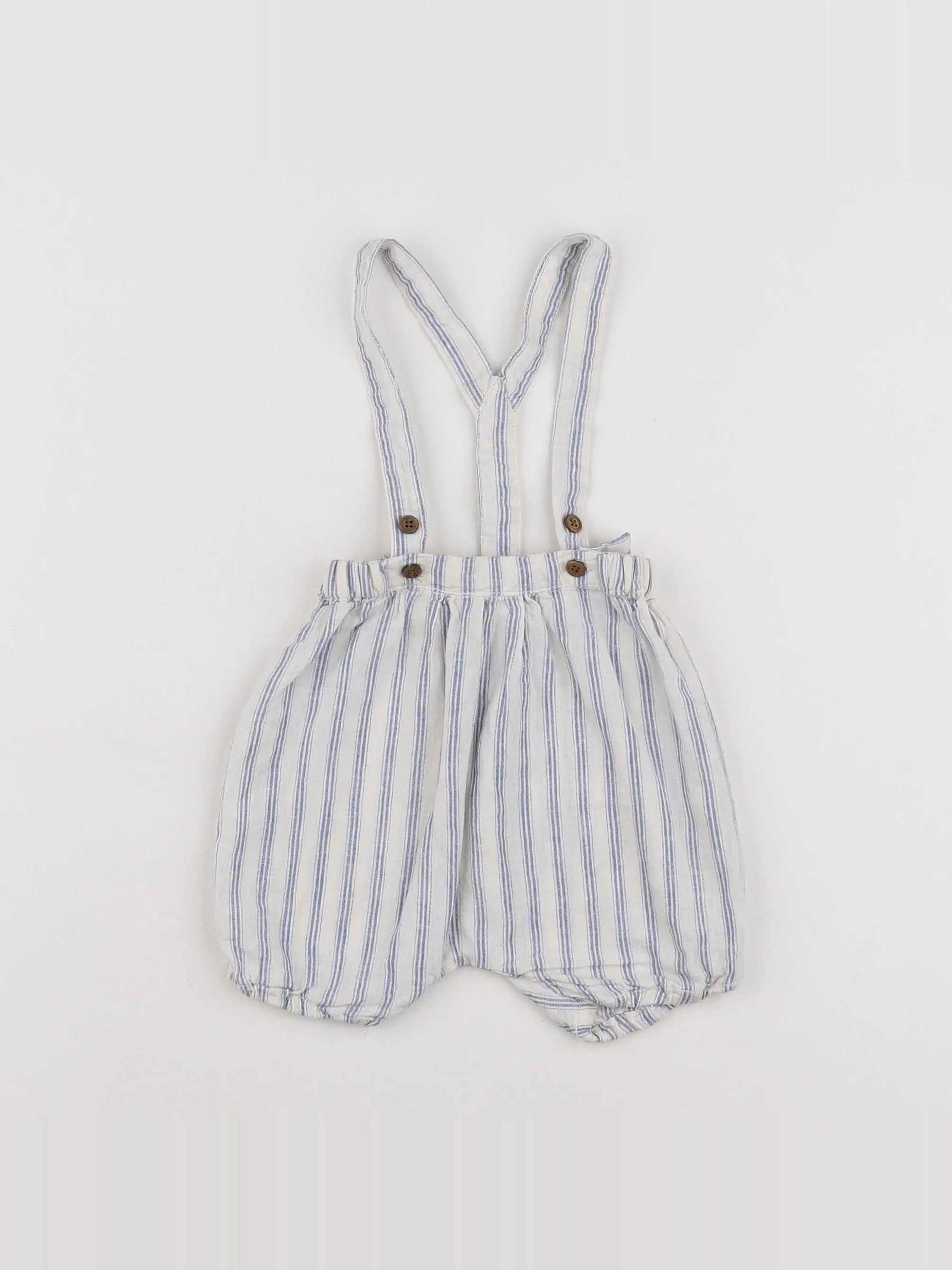 Boutchou - short blanc, bleu - 6 mois