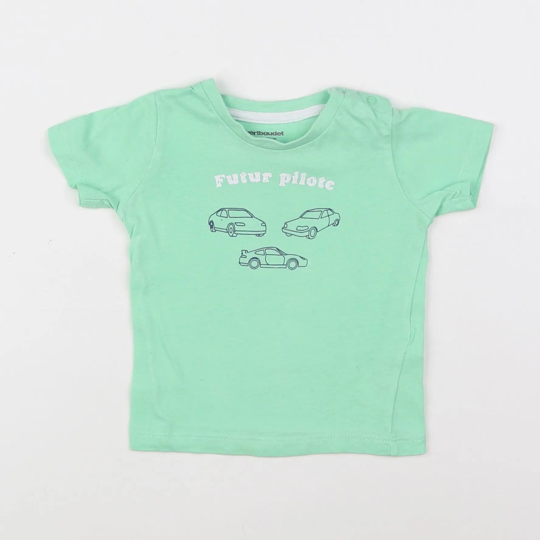 Vertbaudet - tee-shirt vert - 6 mois