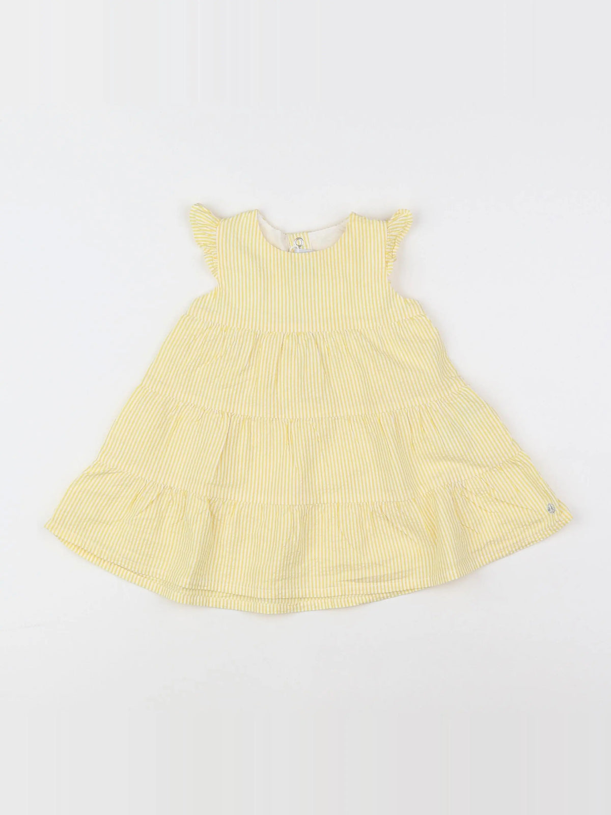 Petit Bateau - robe blanc, jaune - 6 mois