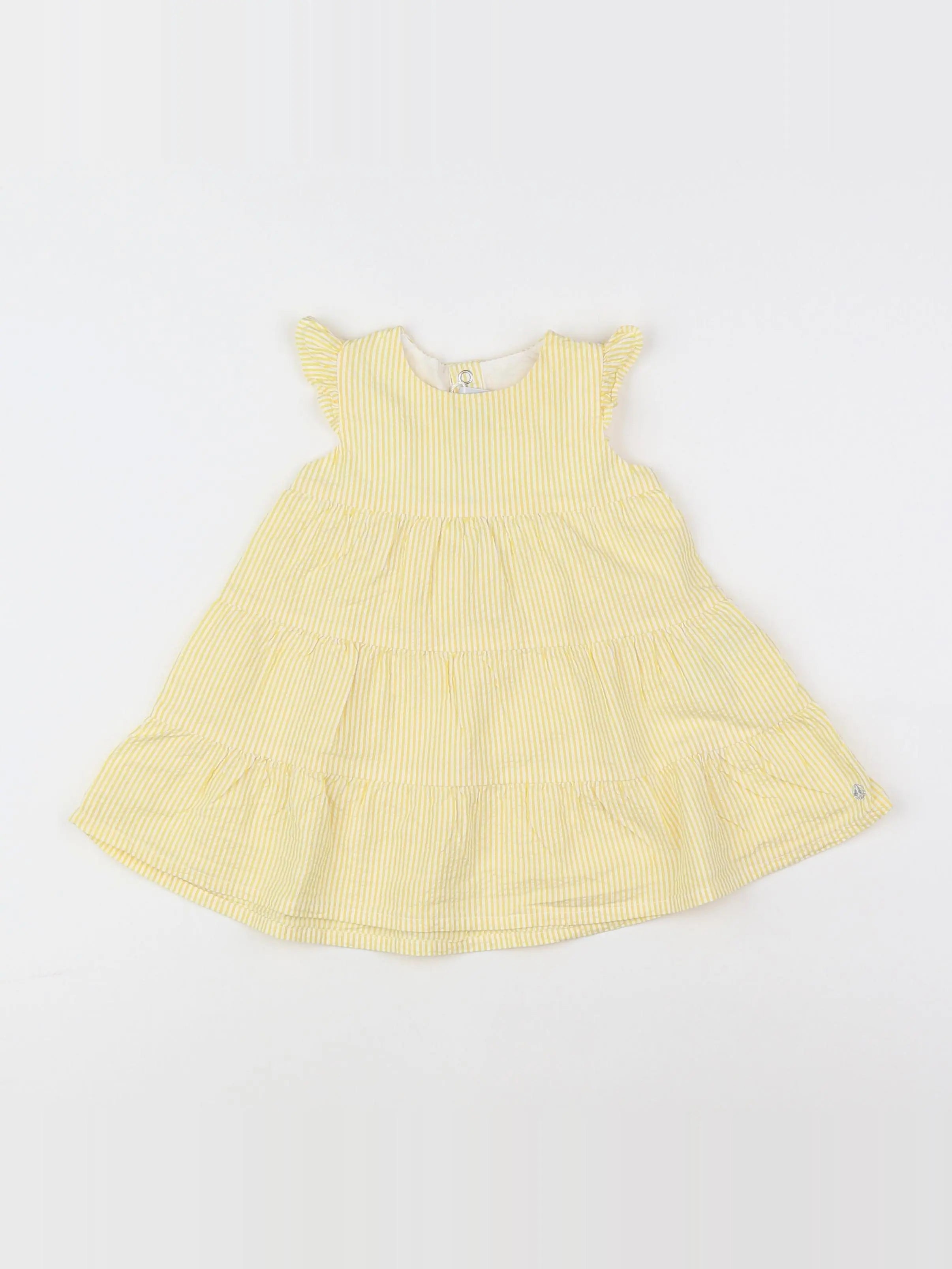 Petit Bateau - robe blanc, jaune - 6 mois
