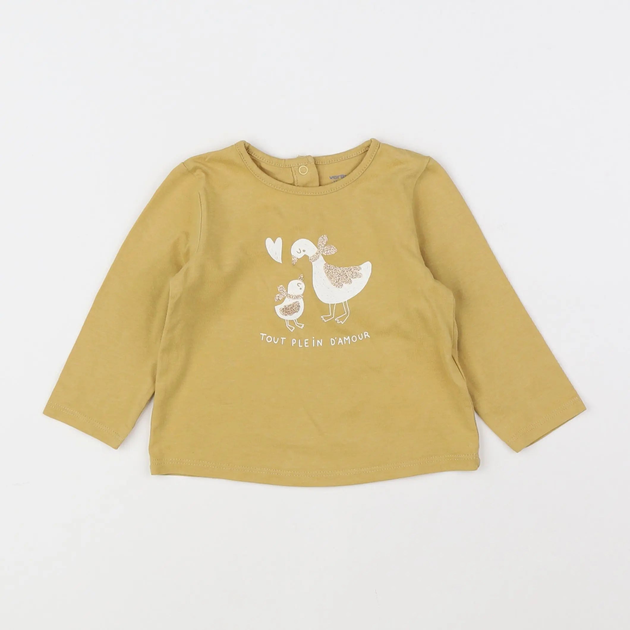 Vertbaudet - tee-shirt jaune - 12 mois