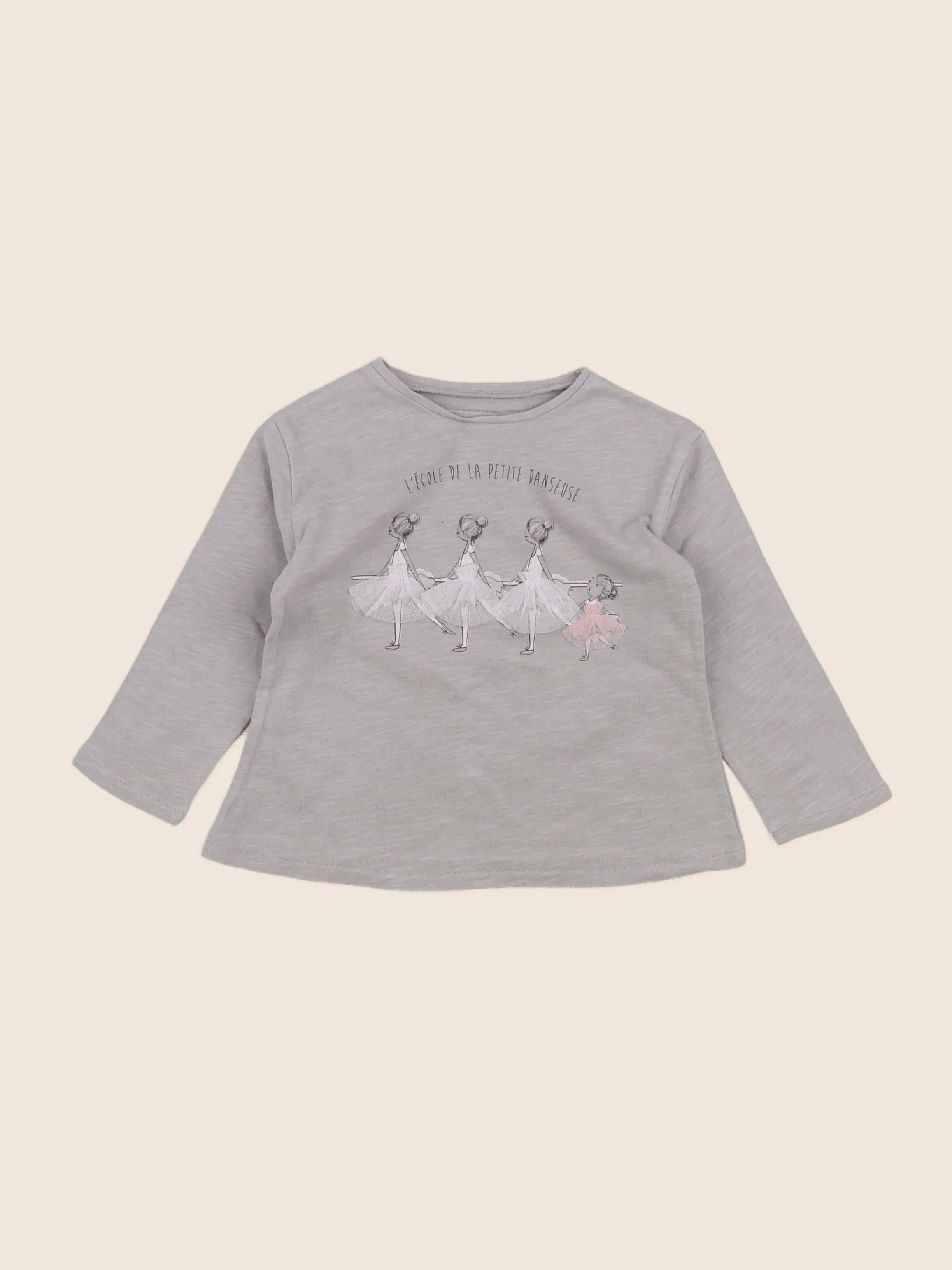 Zara - tee-shirt gris - 3/6 mois