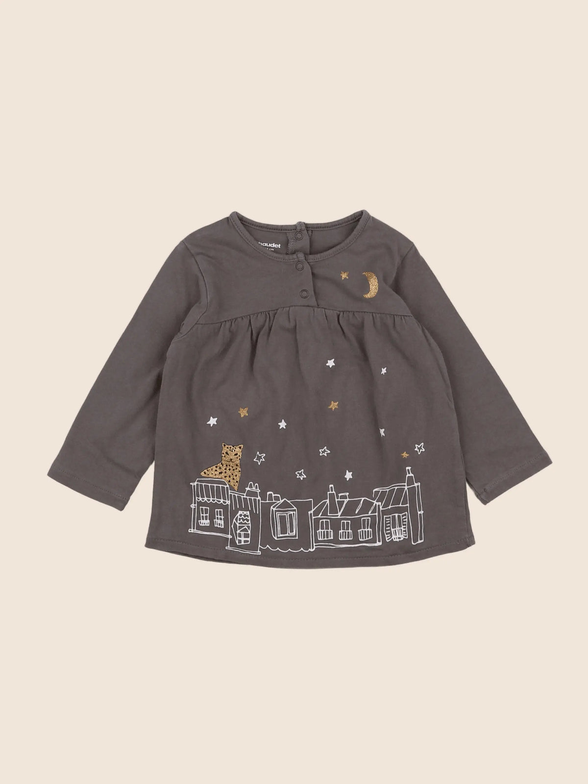 Vertbaudet - tee-shirt taupe - 12 mois