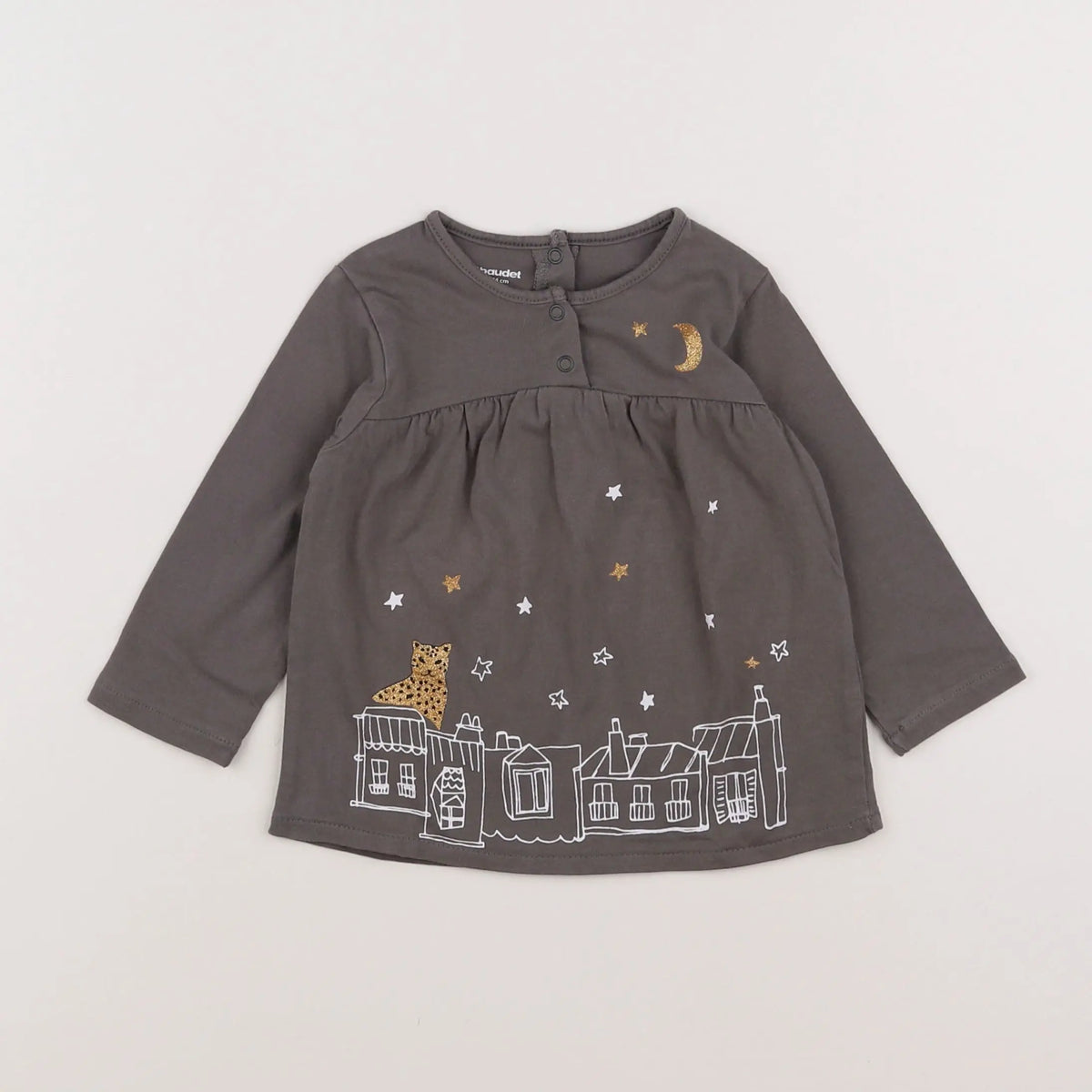 Vertbaudet - tee-shirt taupe - 12 mois
