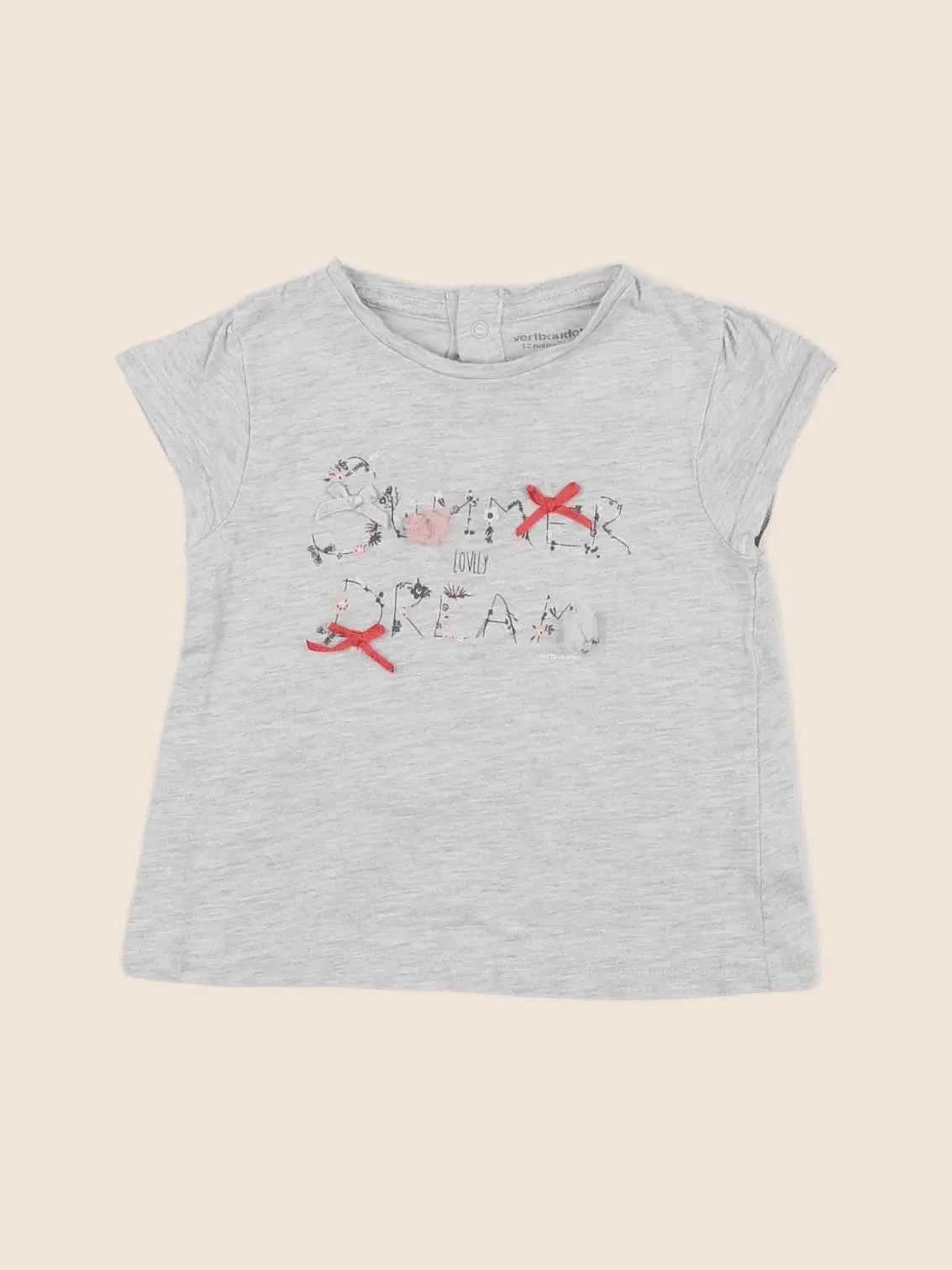Vertbaudet - tee-shirt gris - 12 mois