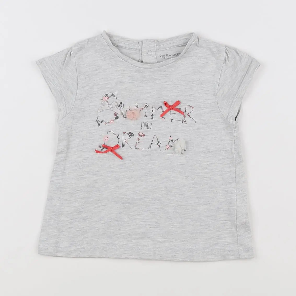 Vertbaudet - tee-shirt gris - 12 mois