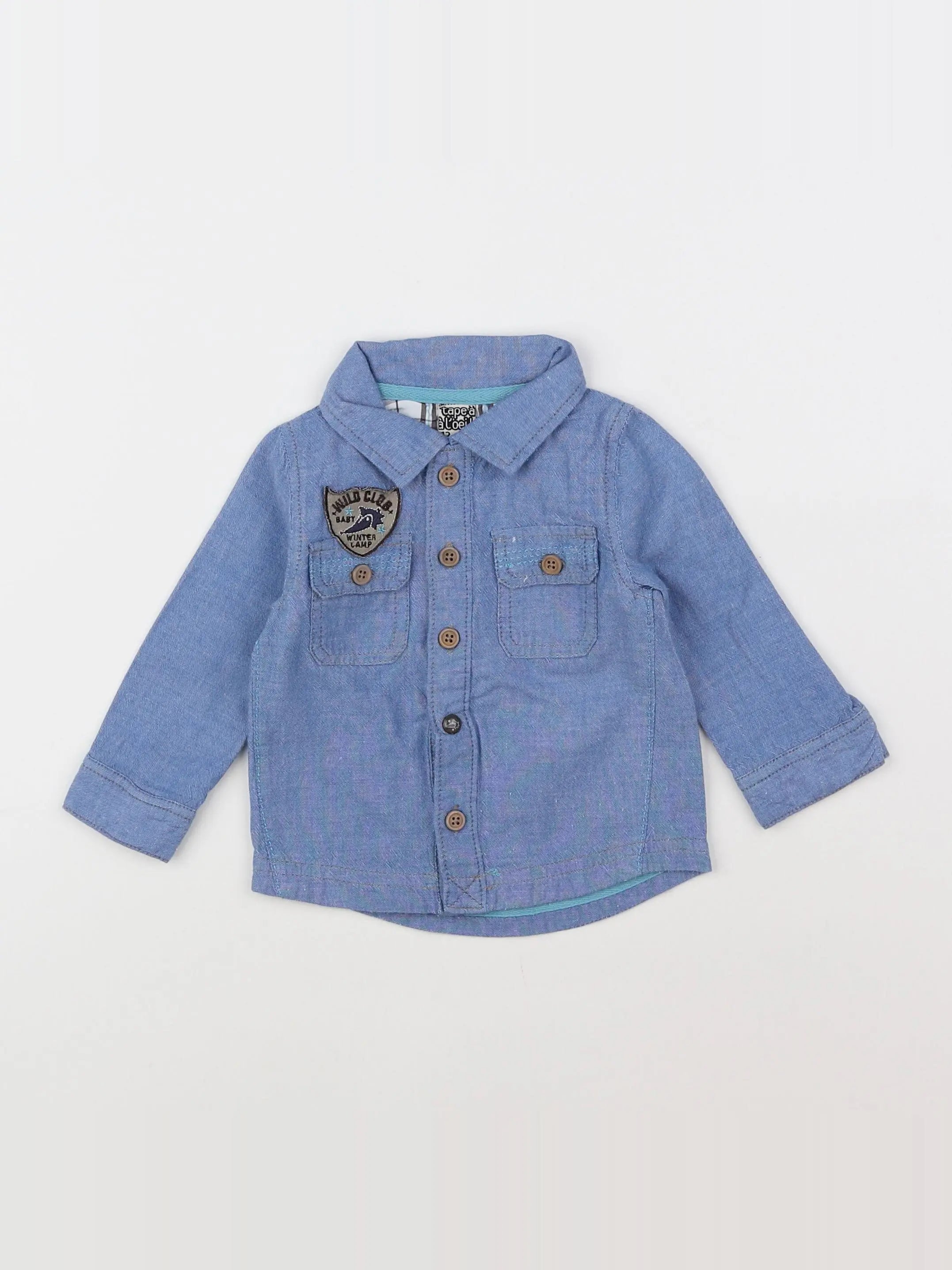 Tape à l'oeil - chemise bleu - 12 mois