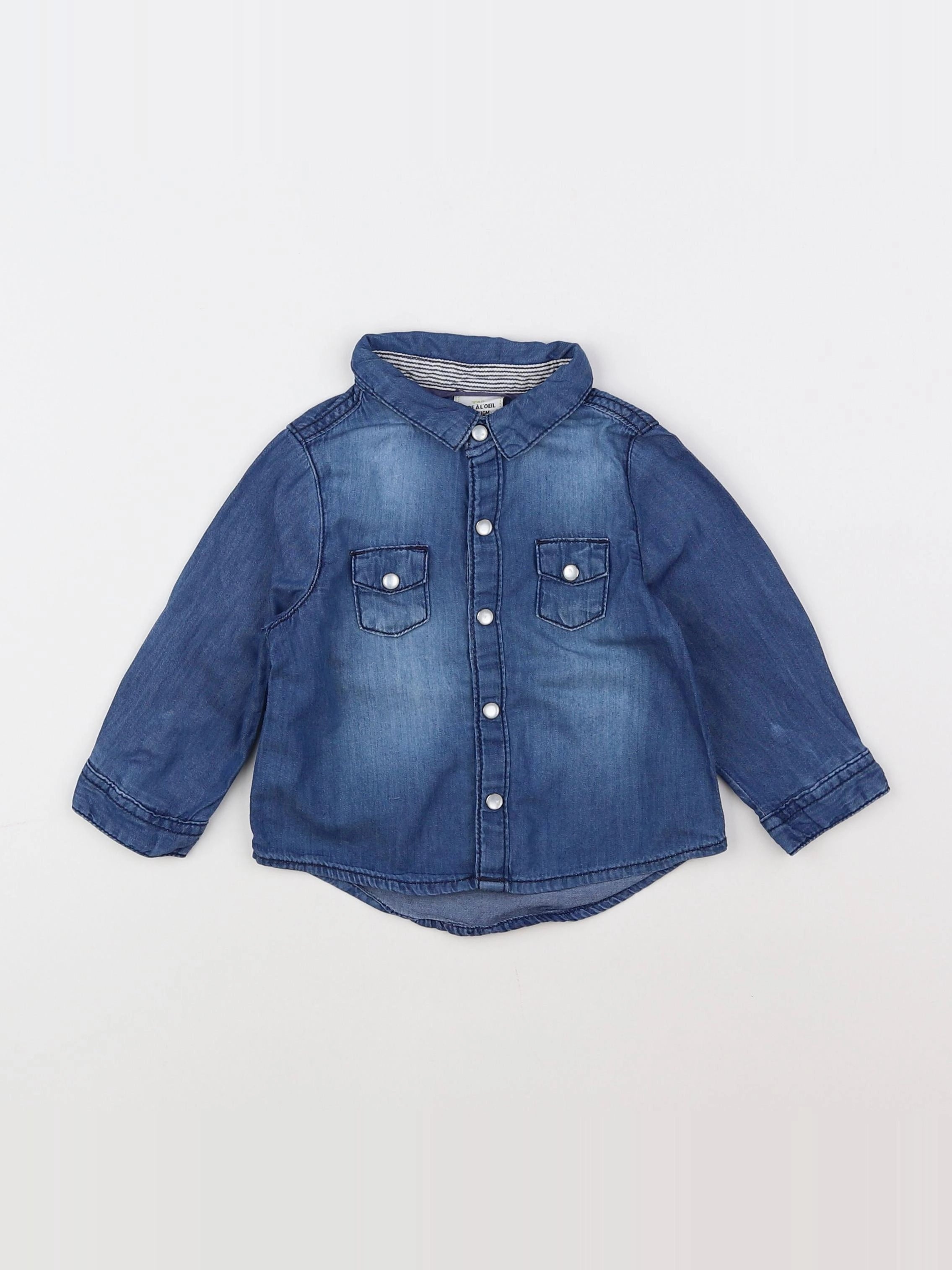 Tape à l'oeil - chemise bleu - 9 mois