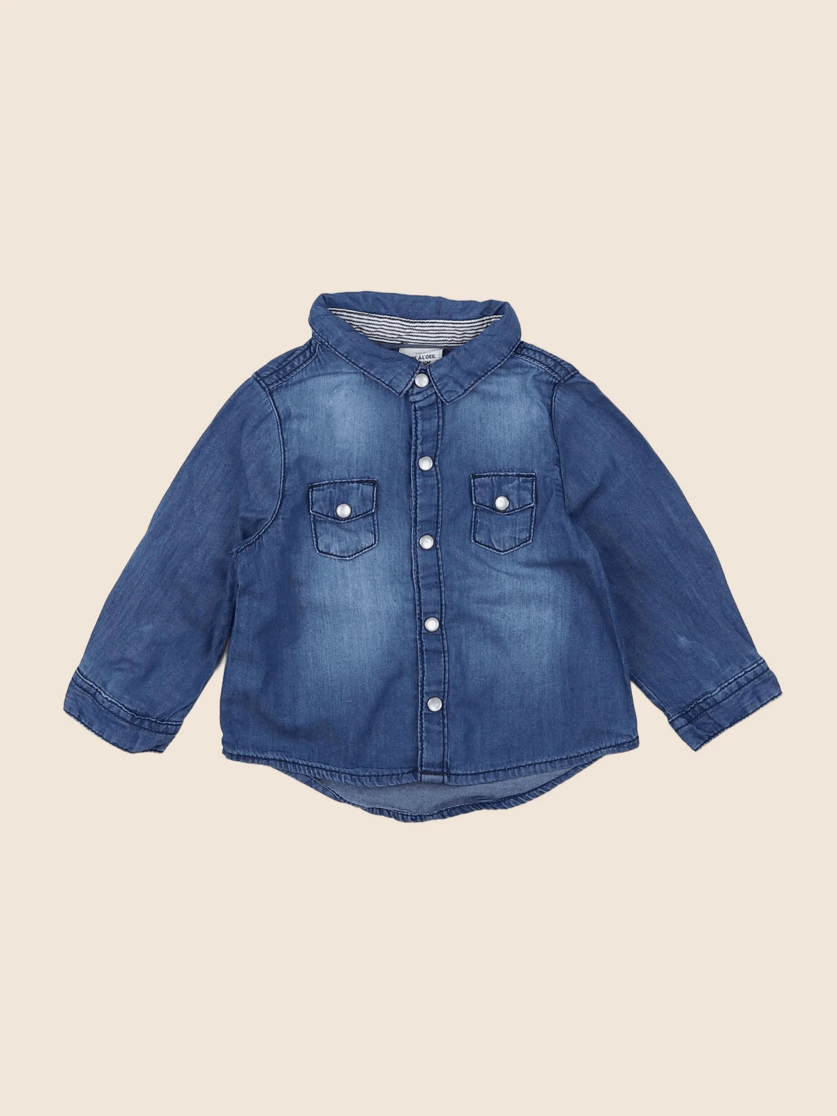 Tape à l'oeil - chemise bleu - 9 mois