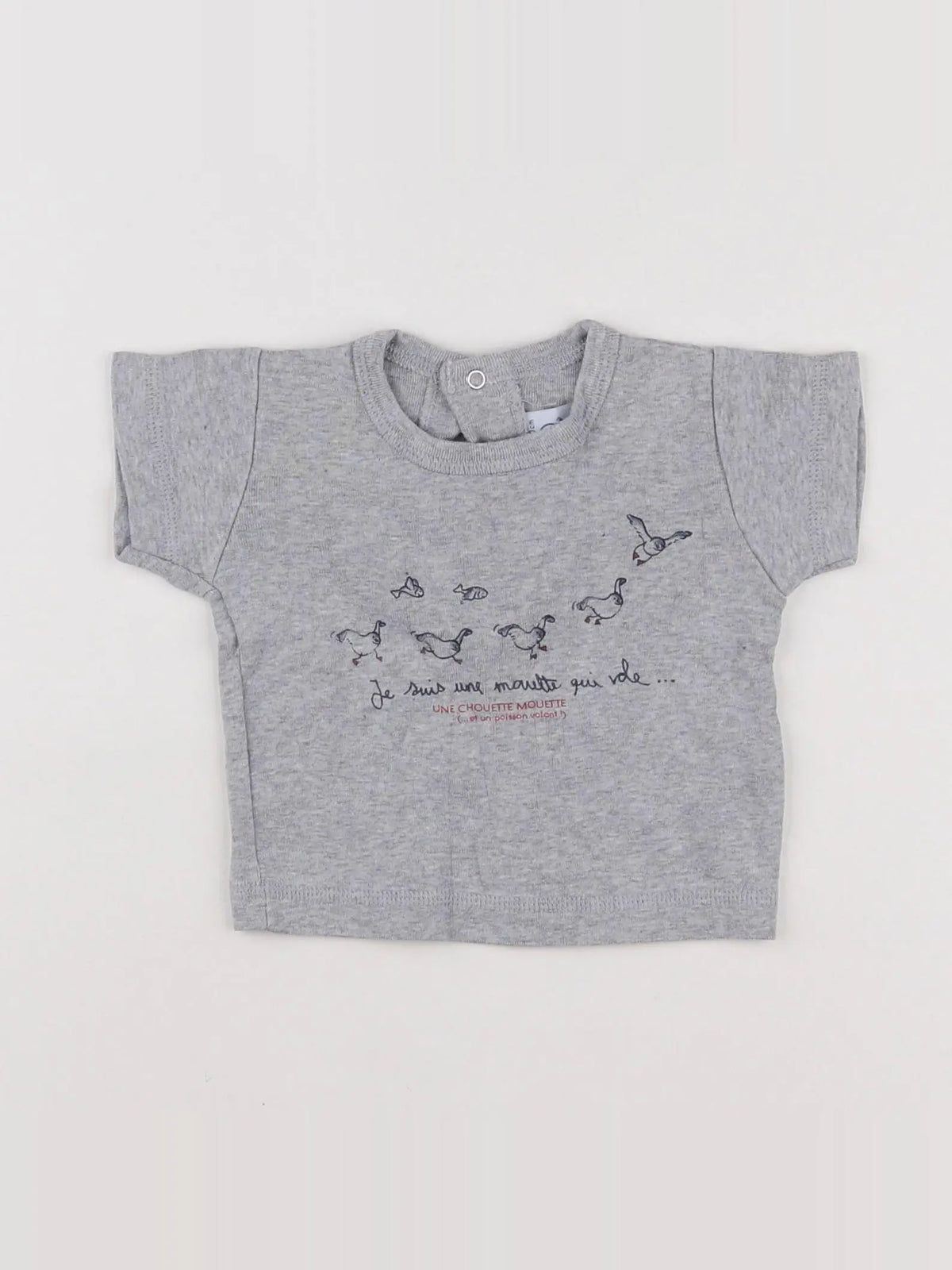 Petit Bateau - tee-shirt gris - 3 mois