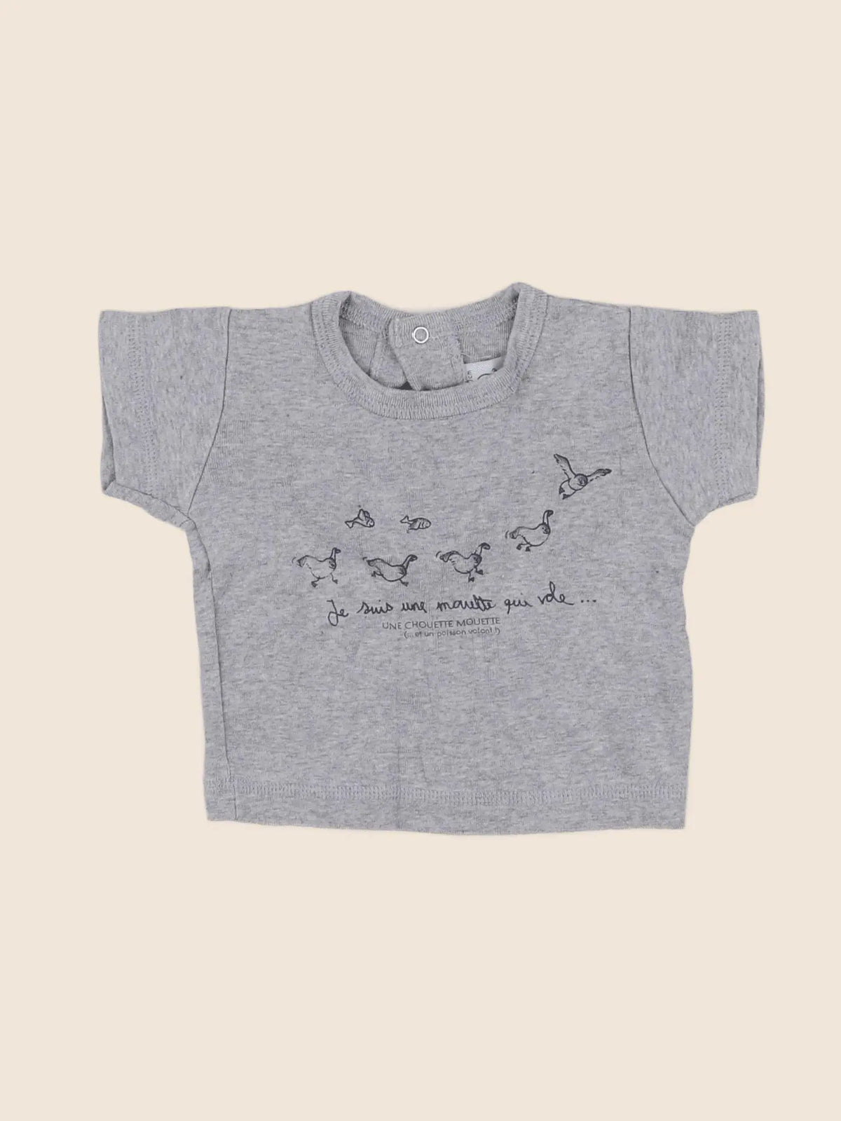 Petit Bateau - tee-shirt gris - 3 mois