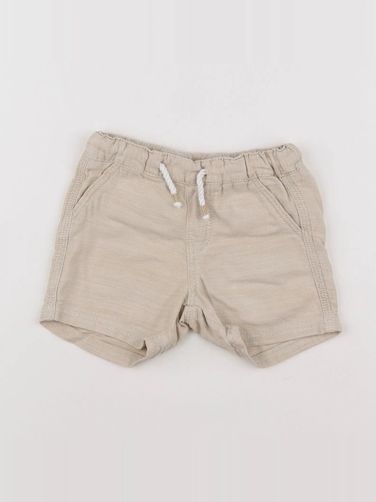 H&M - short beige - 6/9 mois