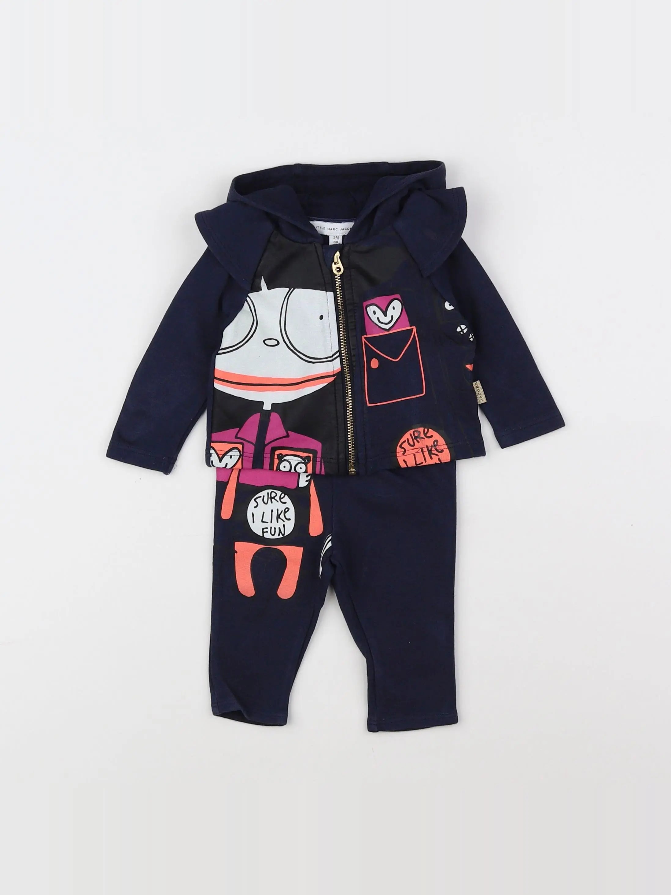 Little marc jacobs - ensemble bleu, rose - 3 mois