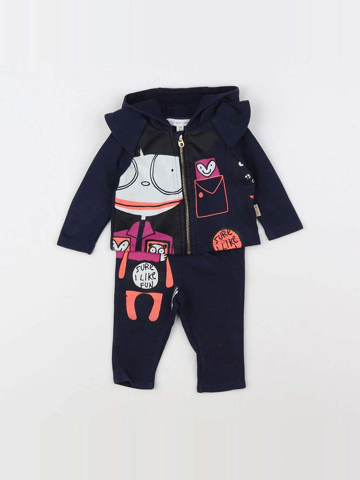 Little marc jacobs - ensemble bleu, rose - 3 mois