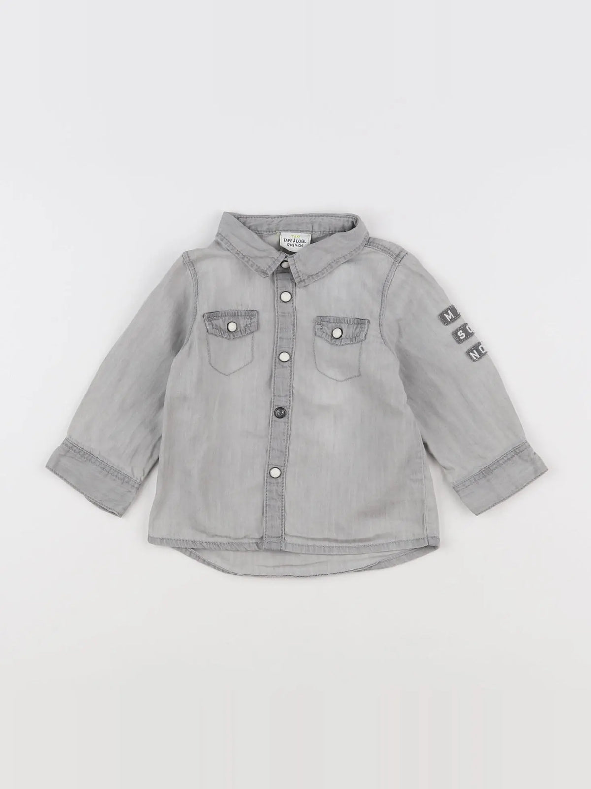 Tape à l'oeil - chemise gris - 12 mois