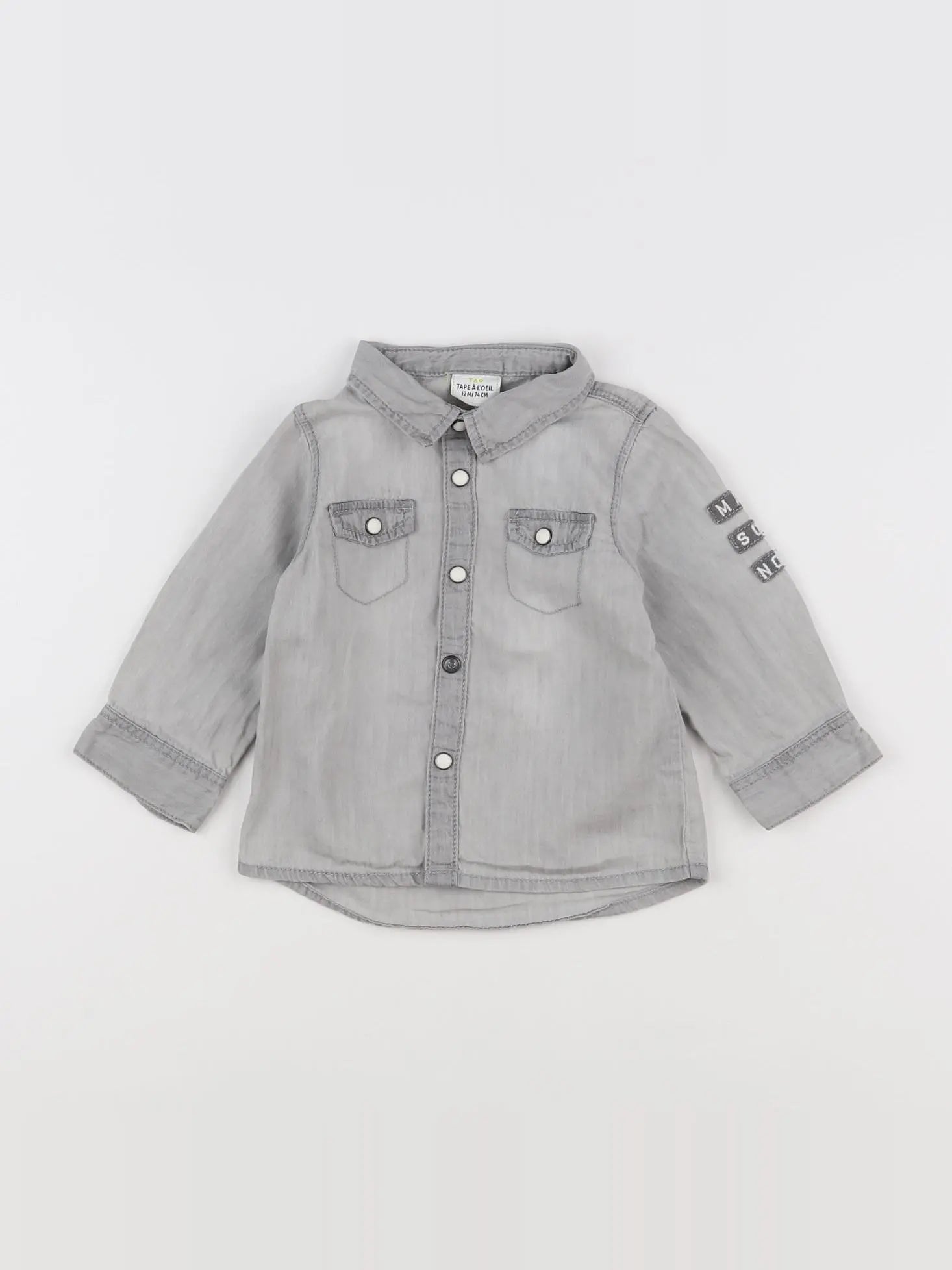 Tape à l'oeil - chemise gris - 12 mois