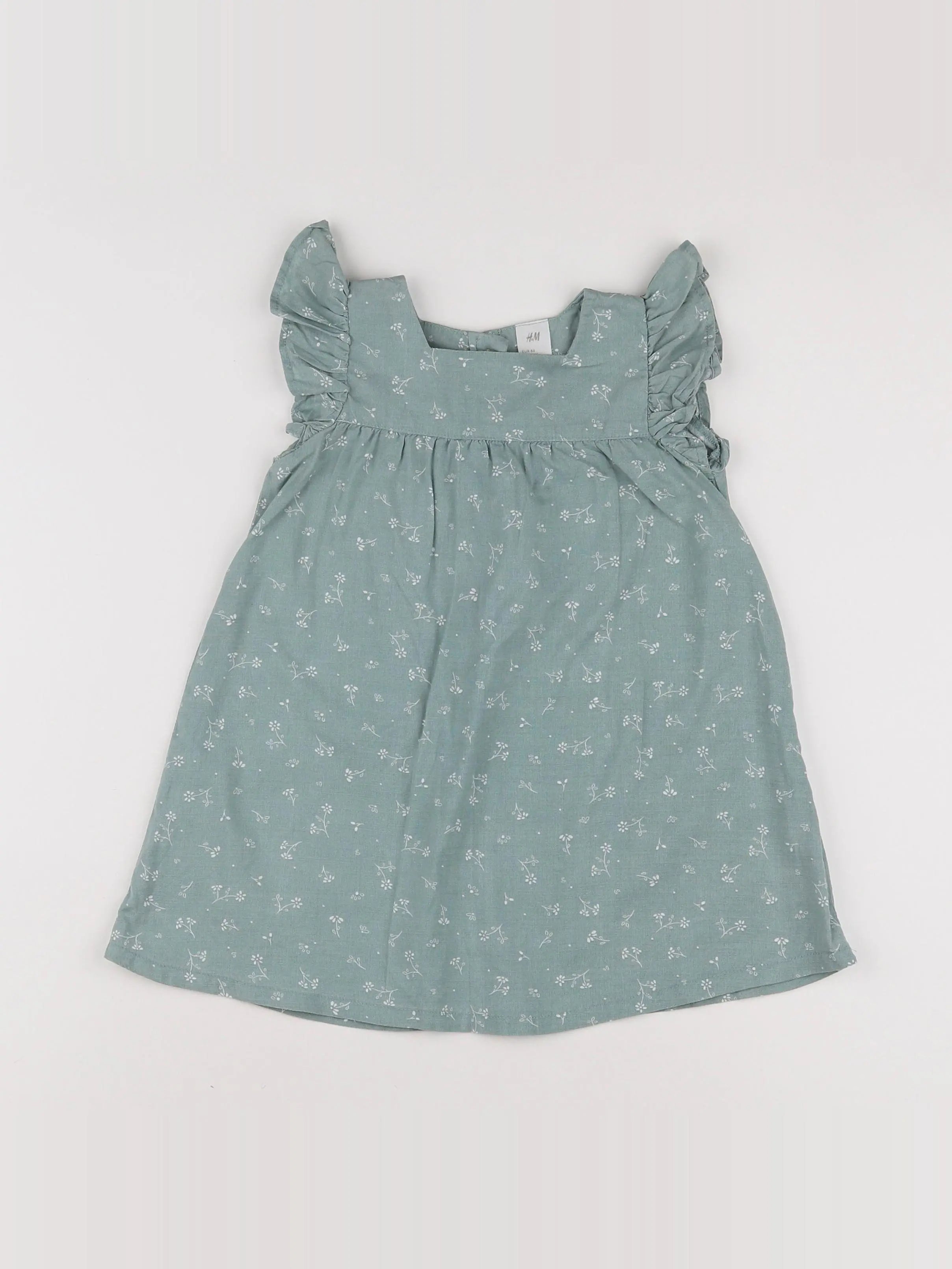 H&M - robe vert - 18 mois