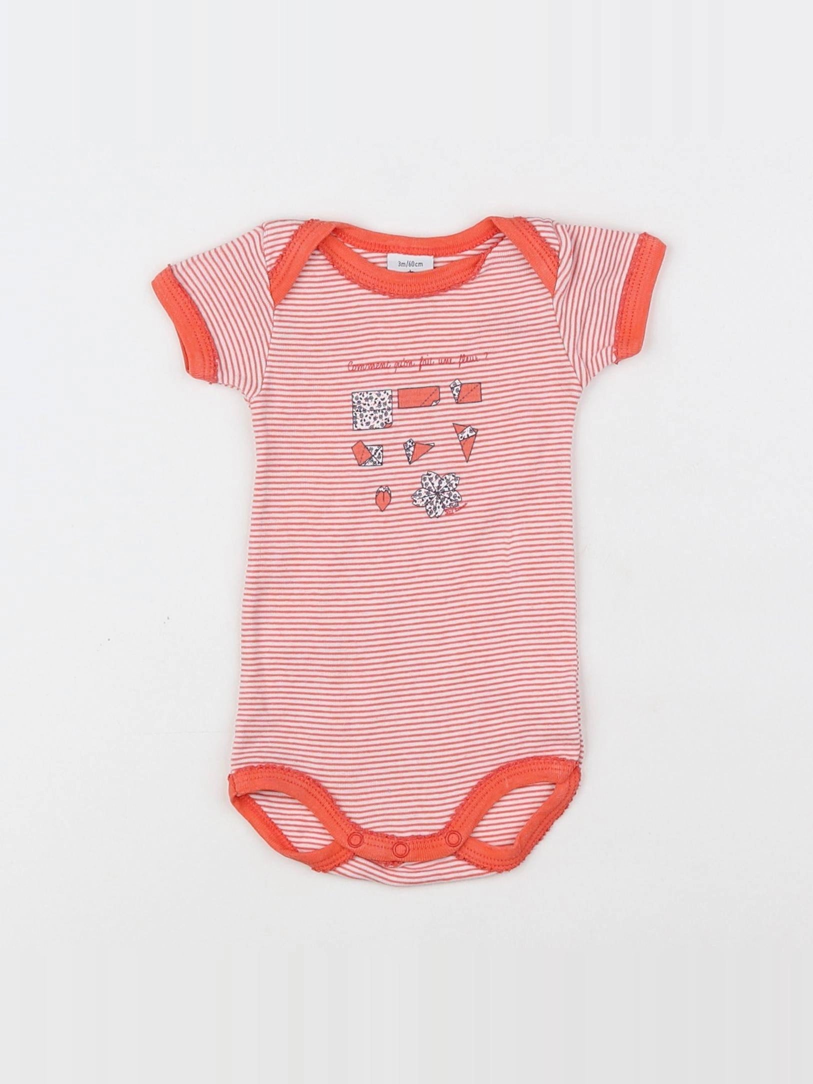Petit Bateau - body orange - 3 mois