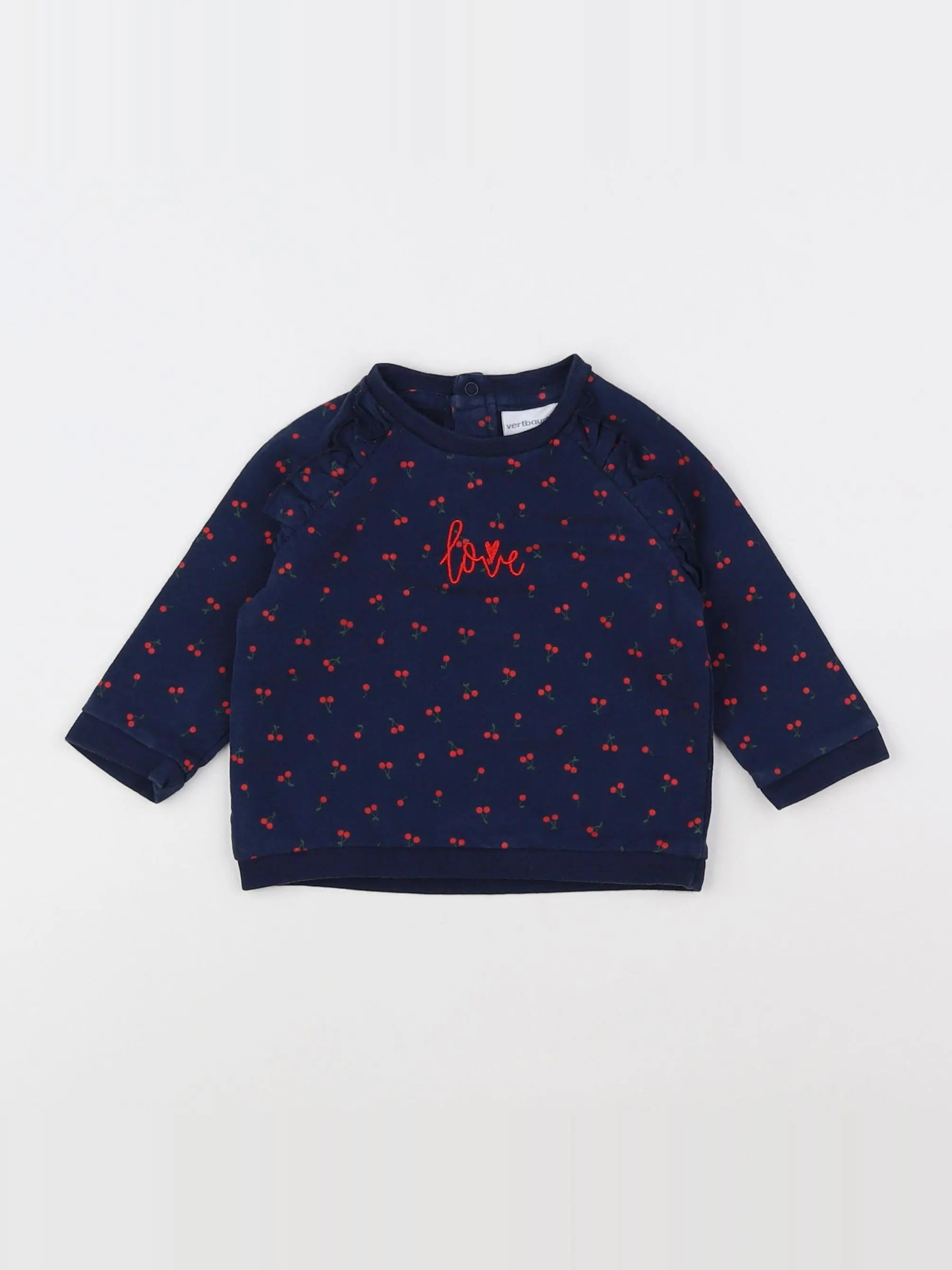 Vertbaudet - sweat bleu - 6 mois