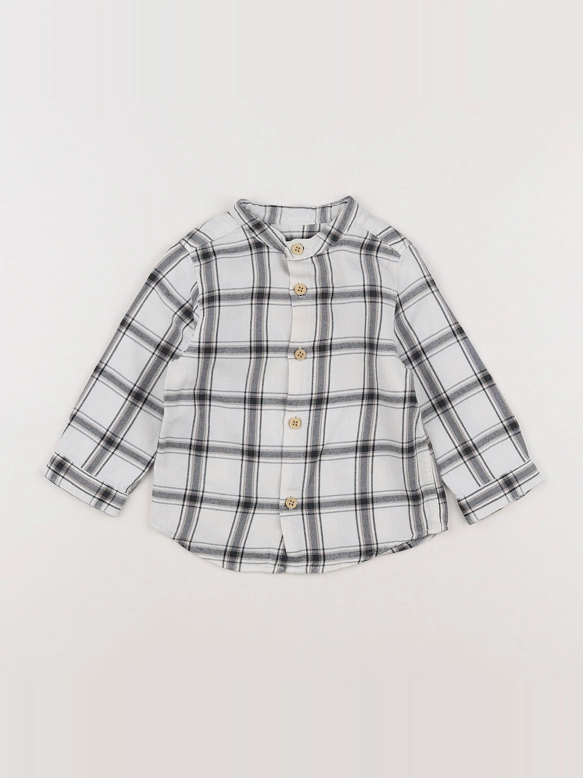 Zara - chemise blanc, gris - 9/12 mois