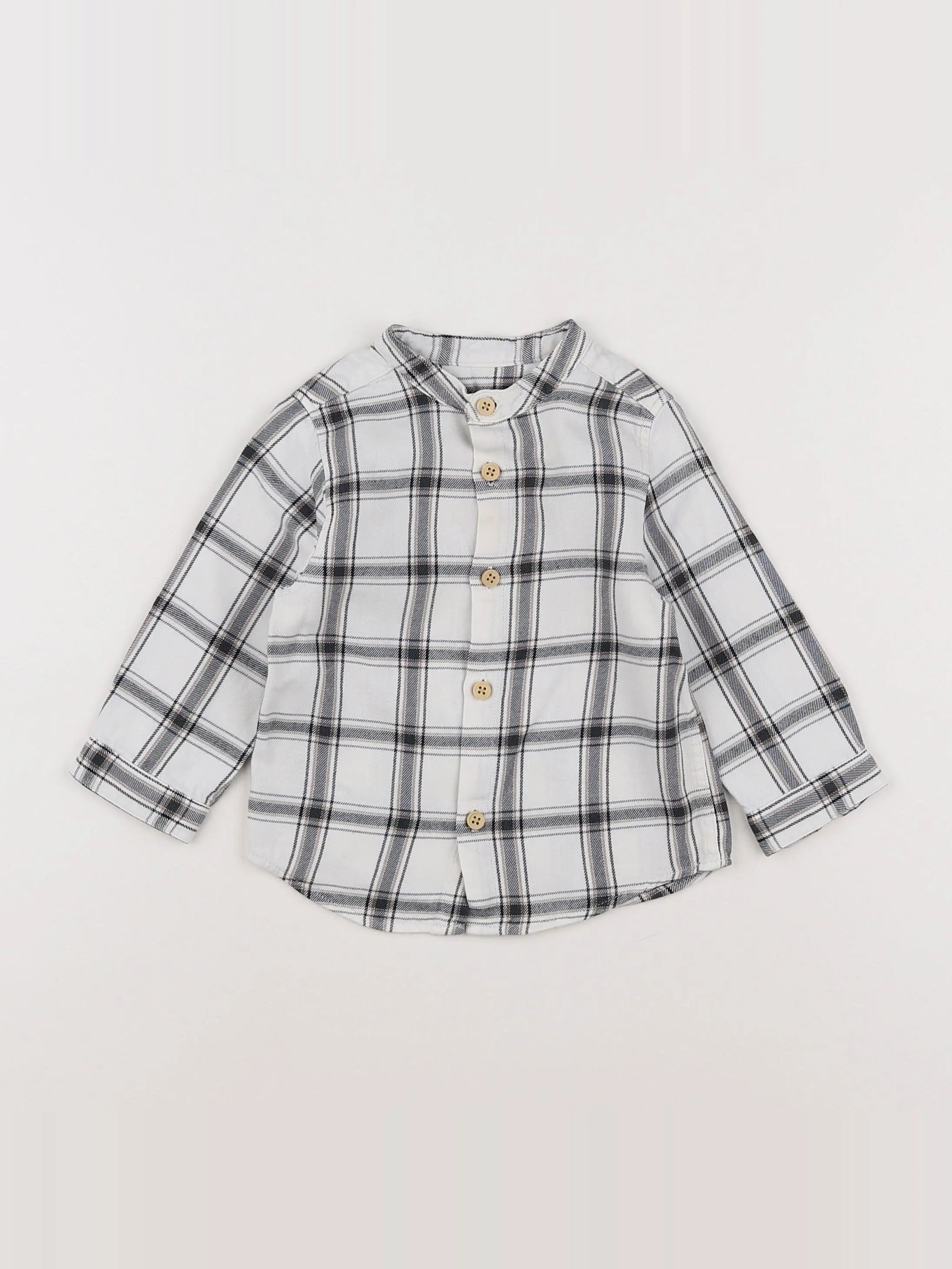 Zara - chemise blanc, gris - 9/12 mois