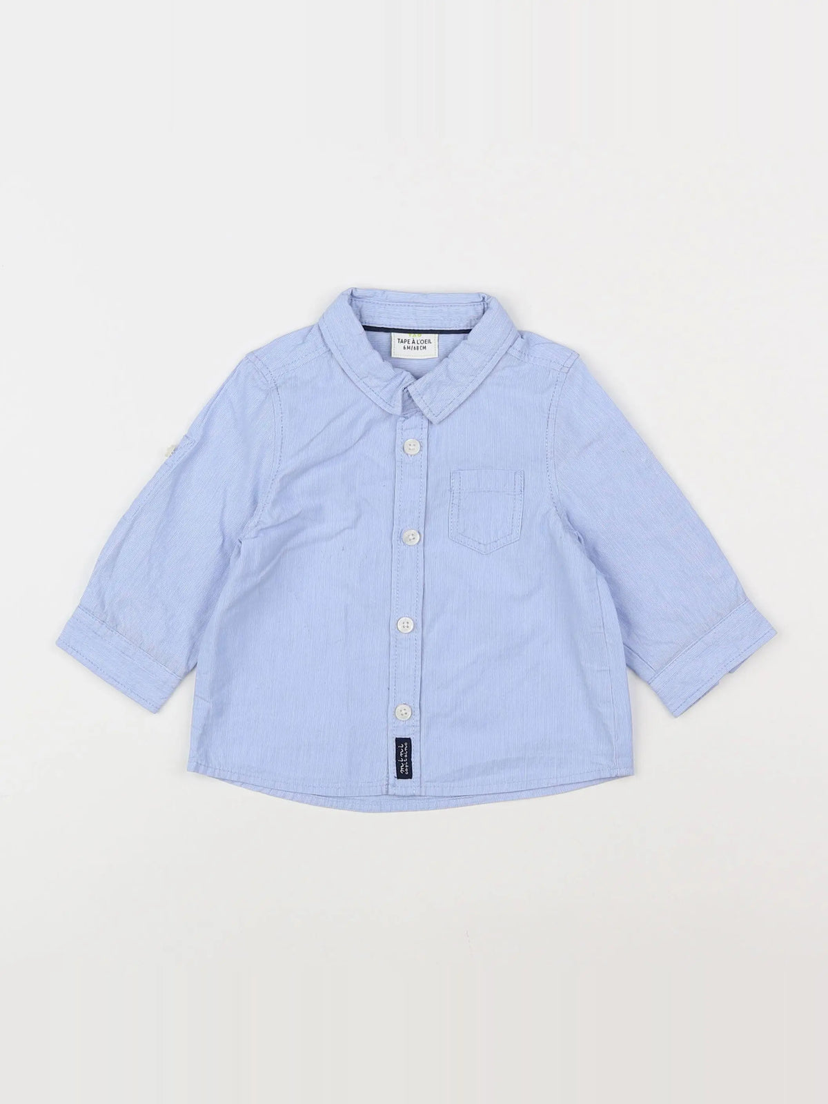 Tape à l'oeil - chemise bleu, blanc - 6 mois