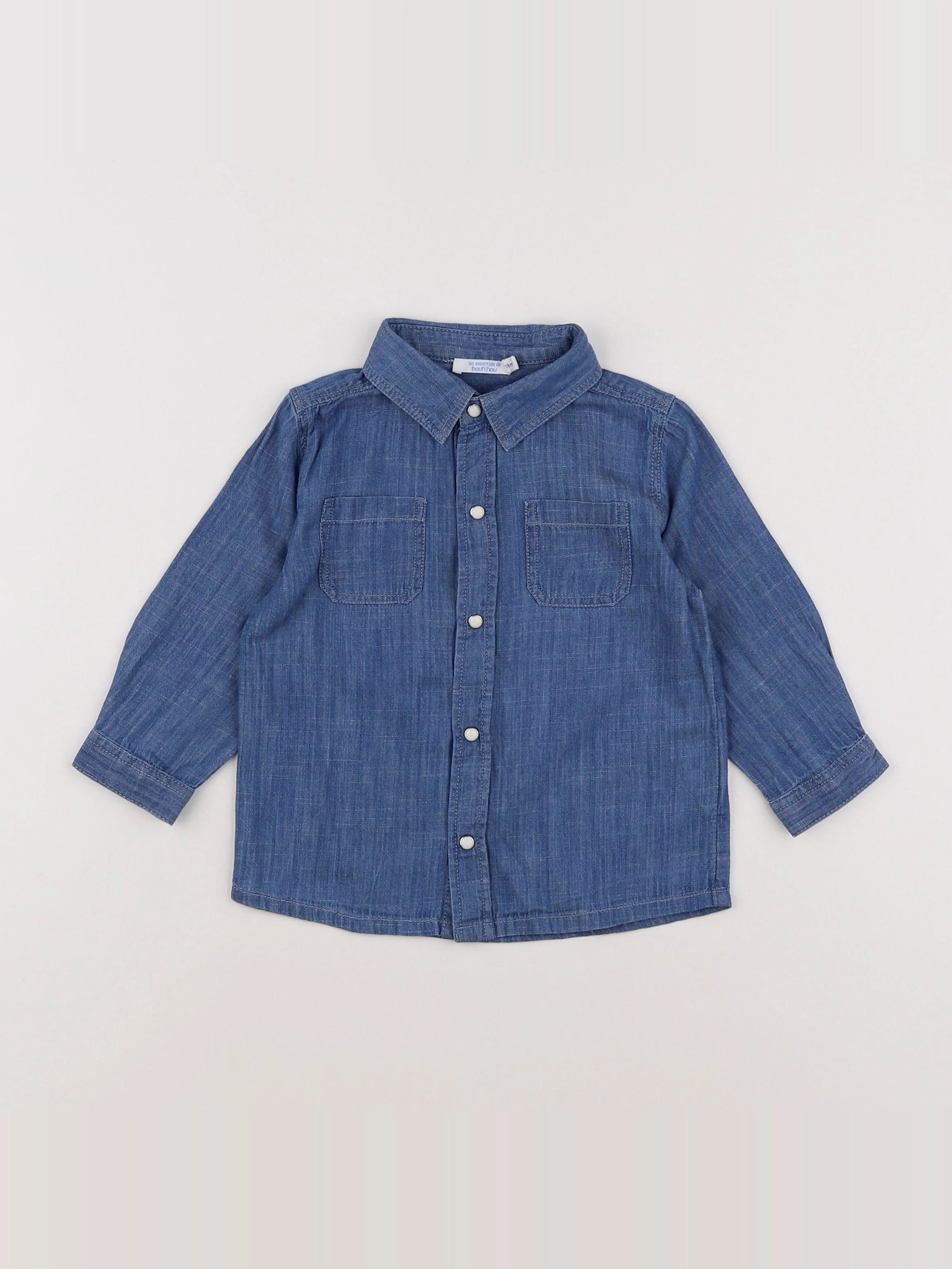 Boutchou - chemise bleu - 18 mois