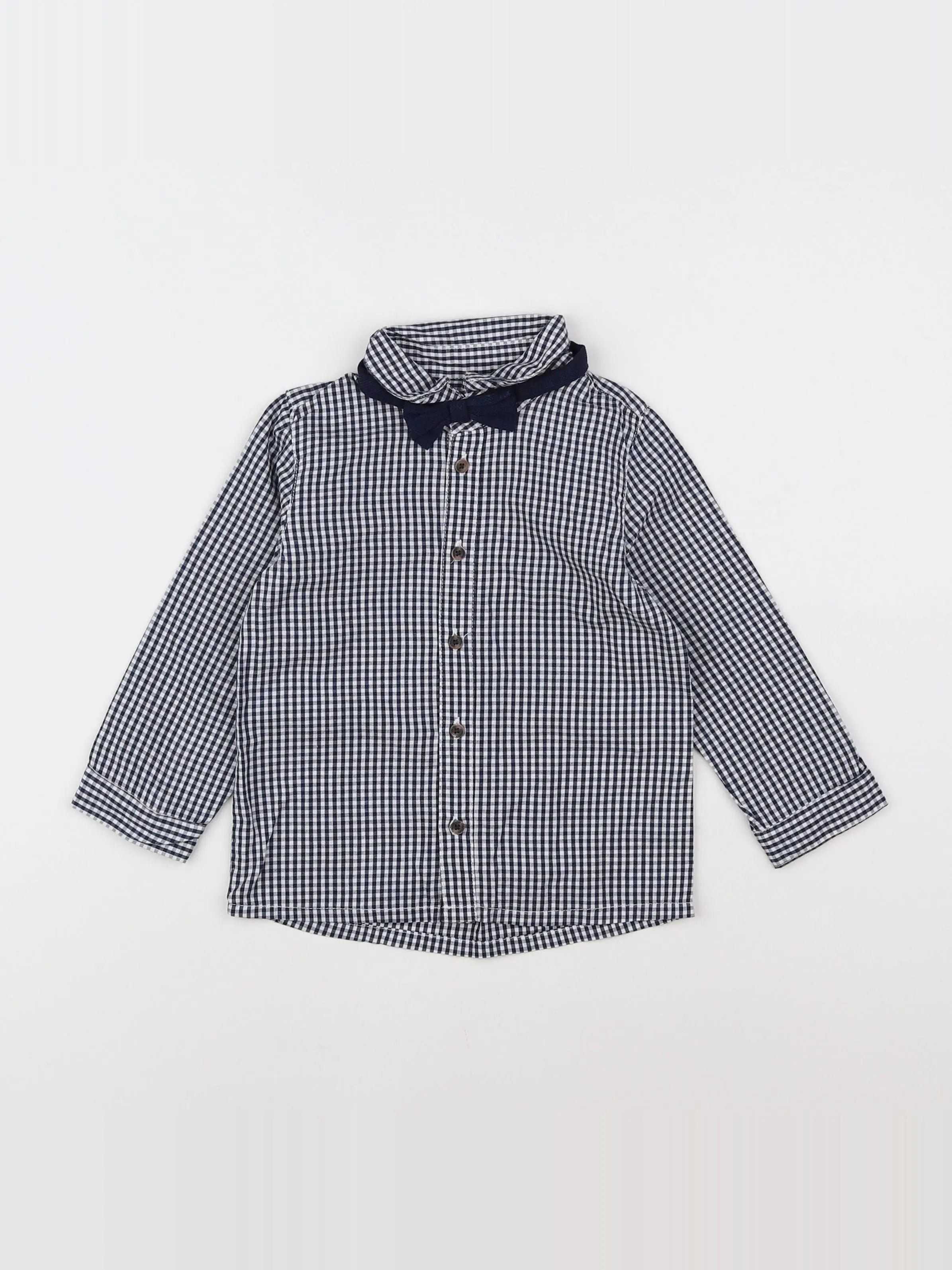 Vertbaudet - chemise bleu, blanc - 2 ans
