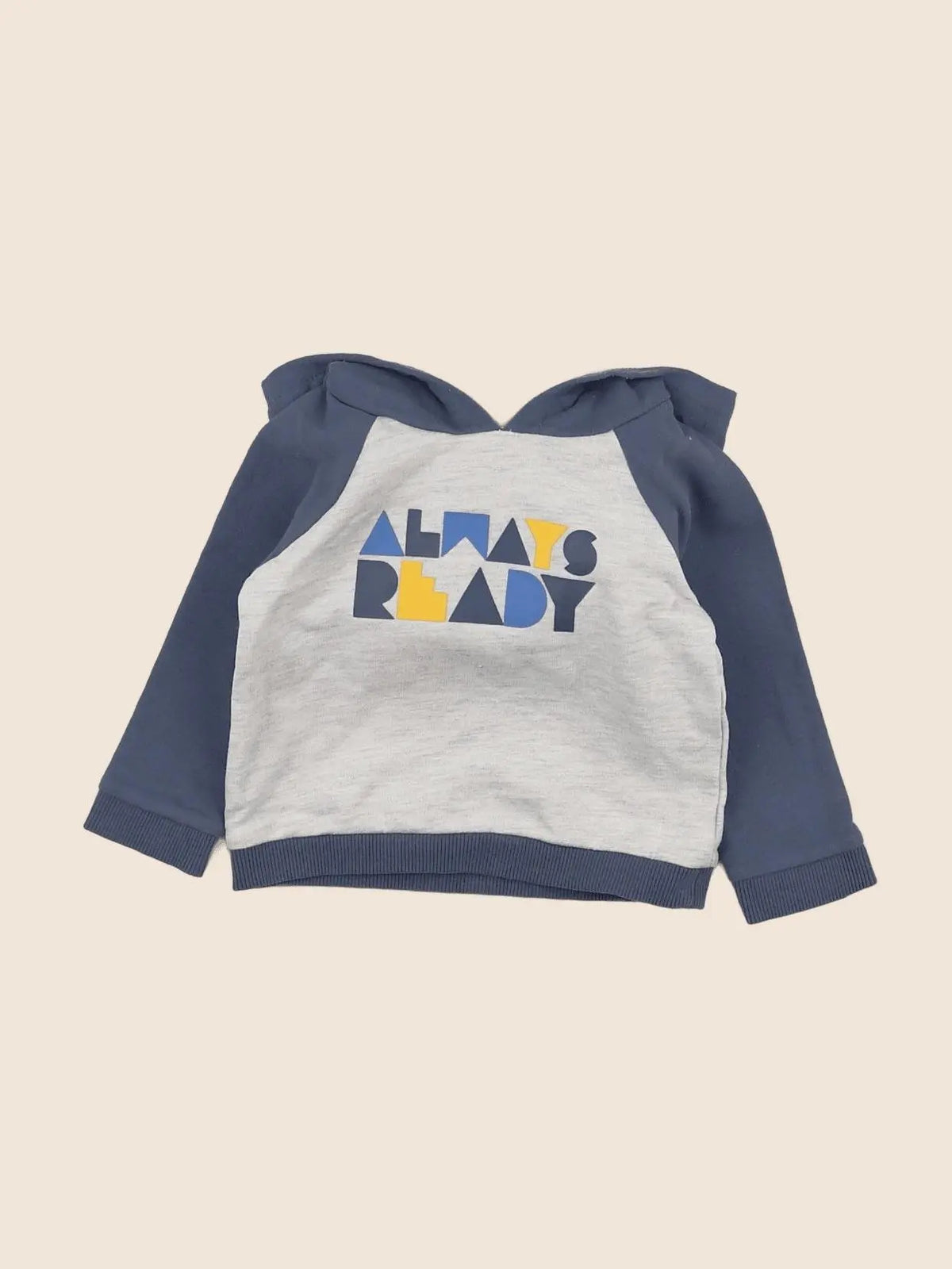 Vertbaudet - sweat bleu, gris - 6 mois