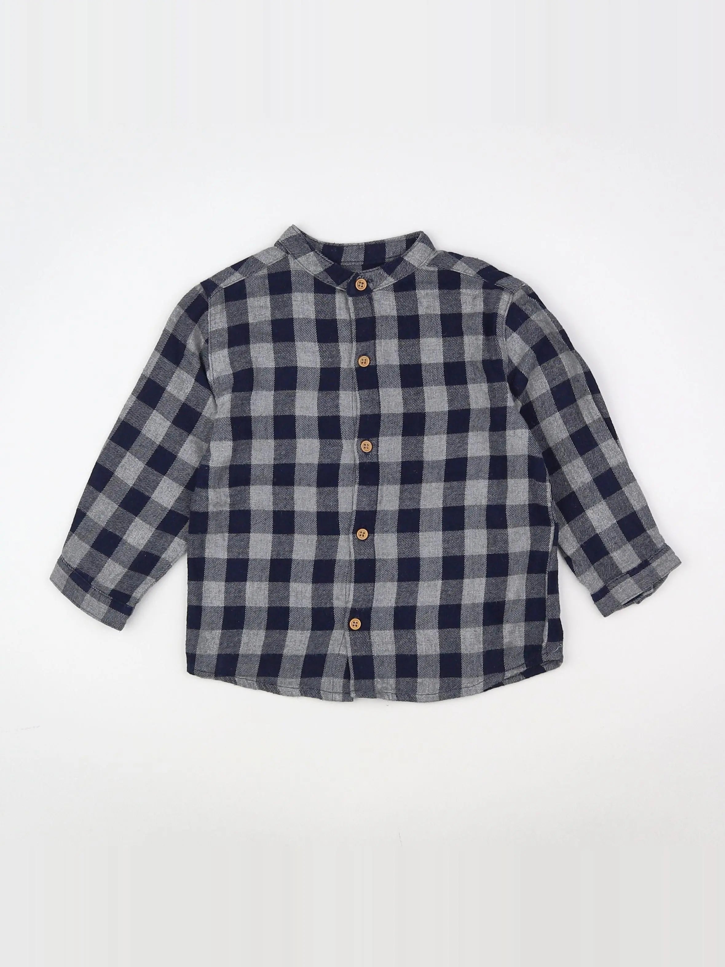 Boutchou - chemise gris, bleu - 18 mois