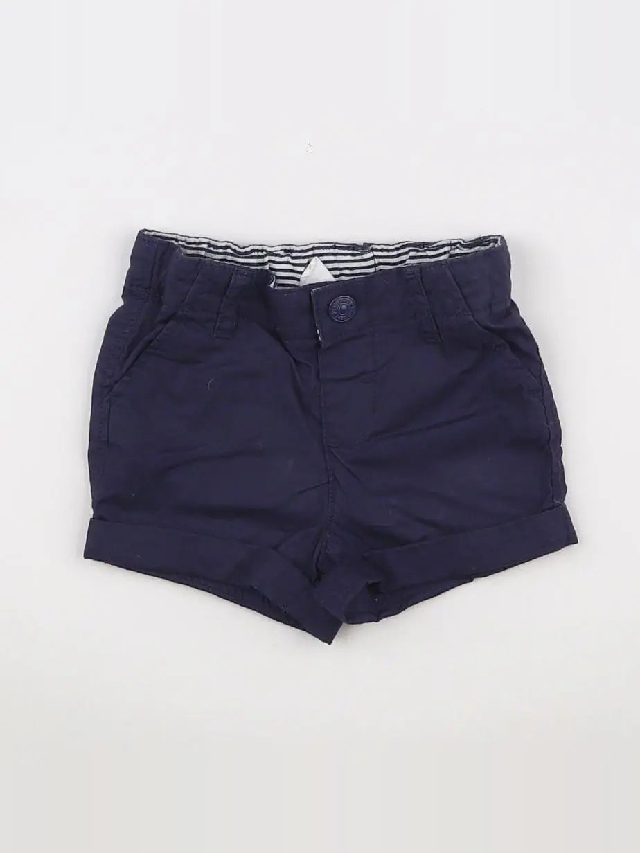 H&M - short bleu - 3/6 mois