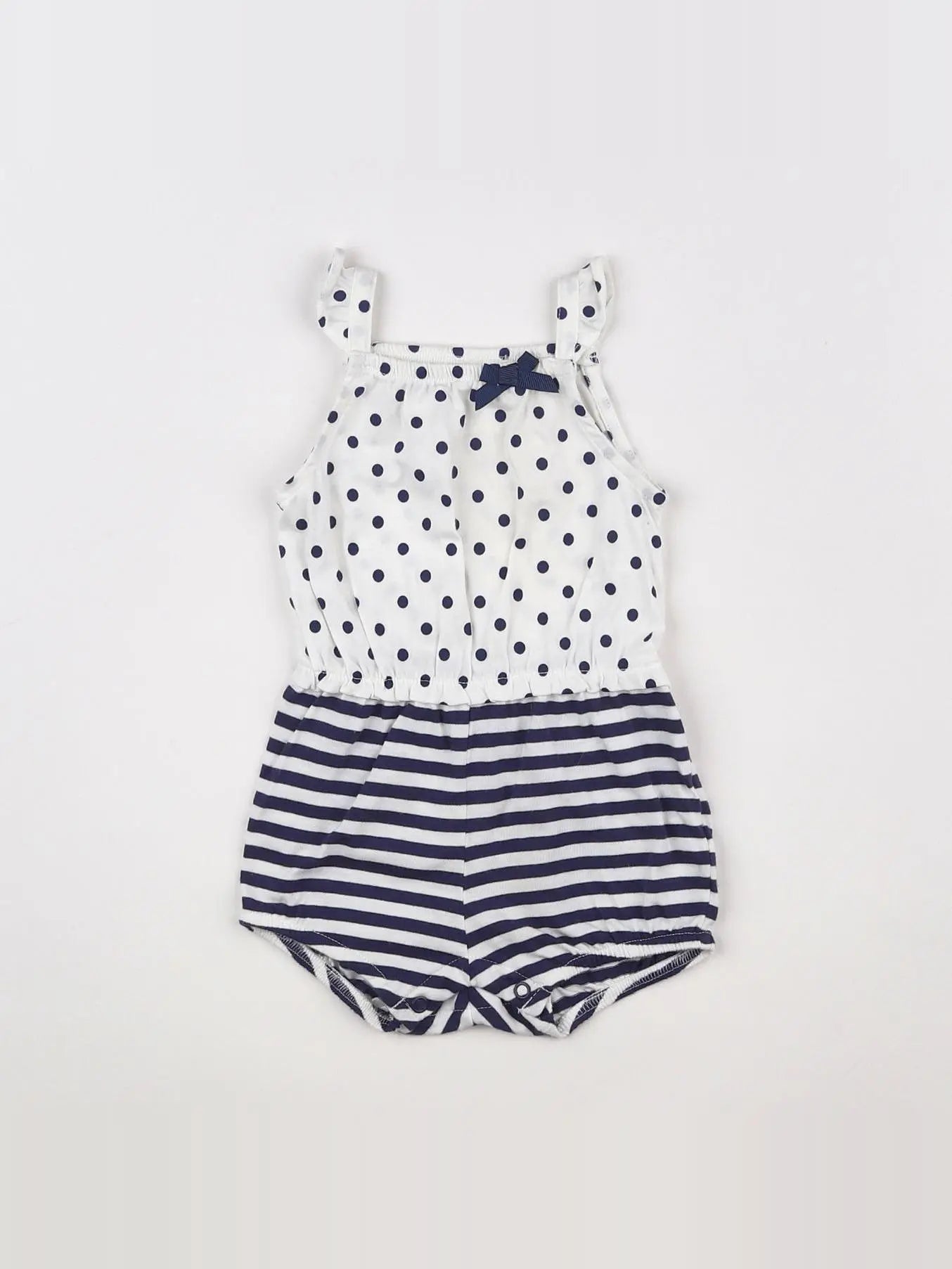 H&M - combinaison blanc, bleu - 3/6 mois