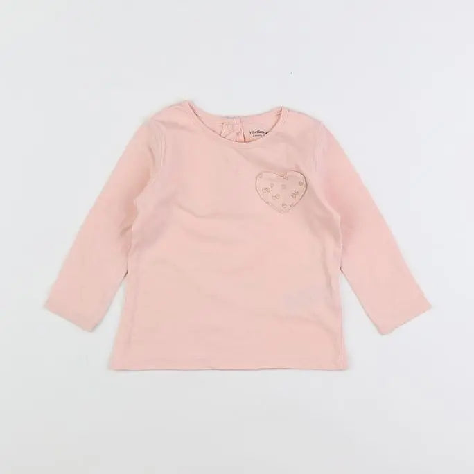 Vertbaudet - tee-shirt rose - 12 mois
