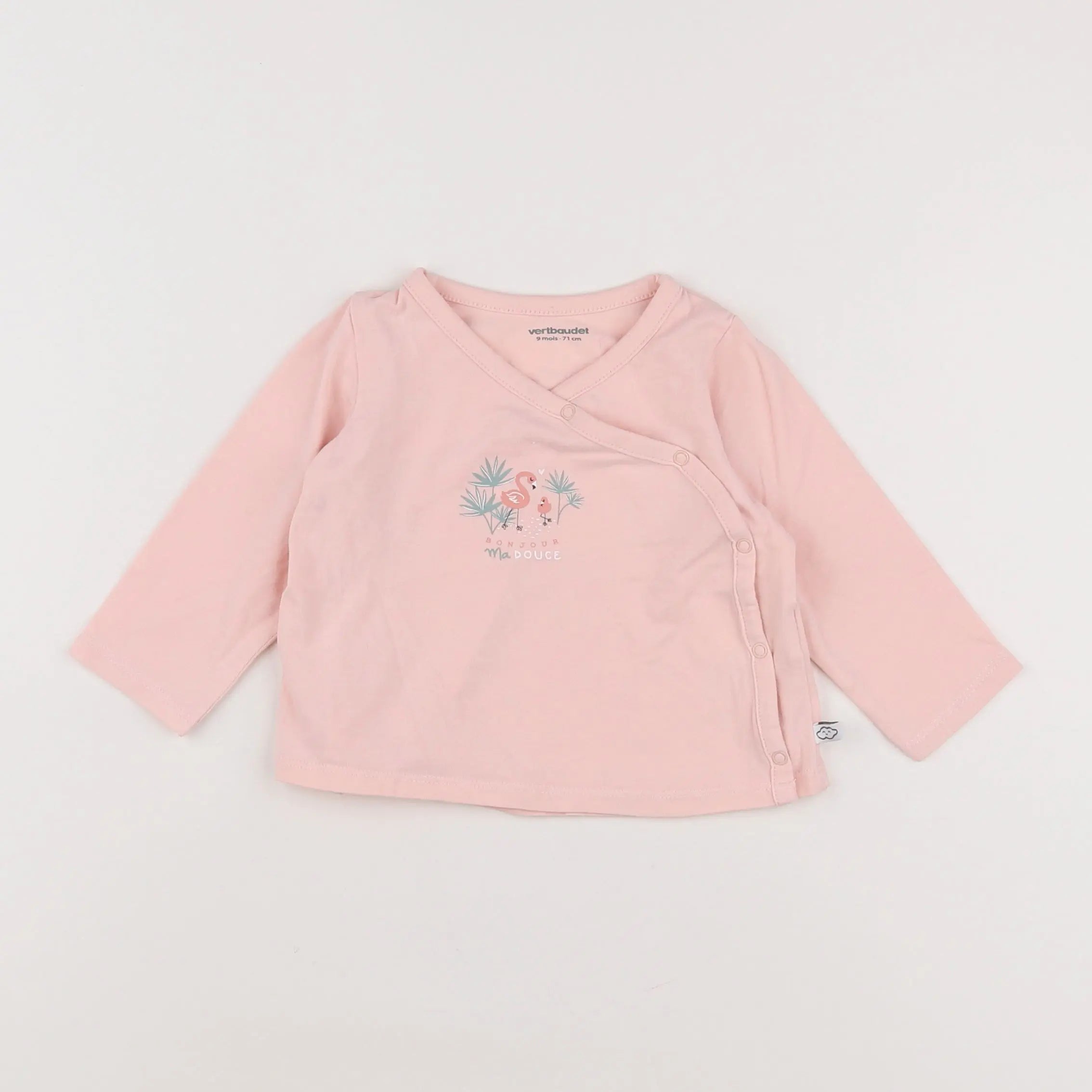 Vertbaudet - tee-shirt rose - 9 mois