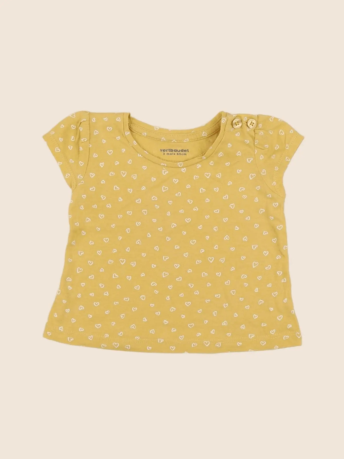 Vertbaudet - tee-shirt jaune - 3 mois