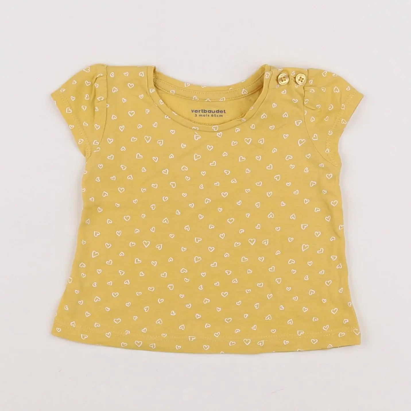 Vertbaudet - tee-shirt jaune - 3 mois