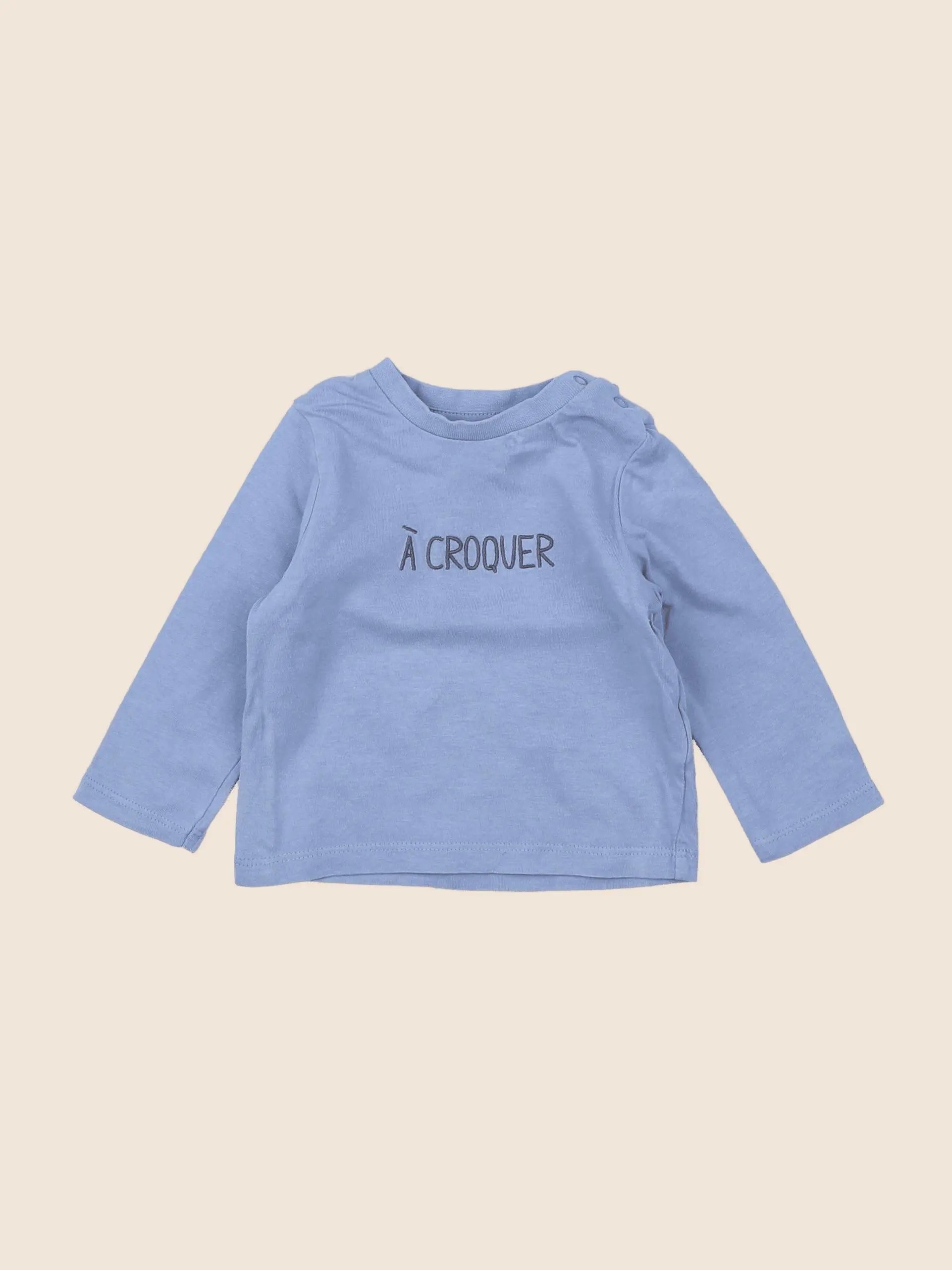 Vertbaudet - tee-shirt bleu - 6 mois