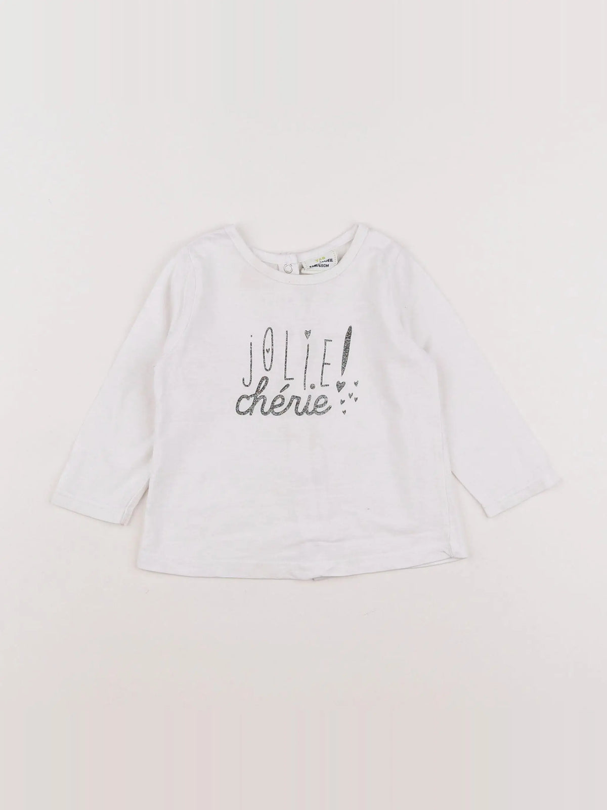Tape à l'oeil - tee-shirt blanc, gris - 6 mois