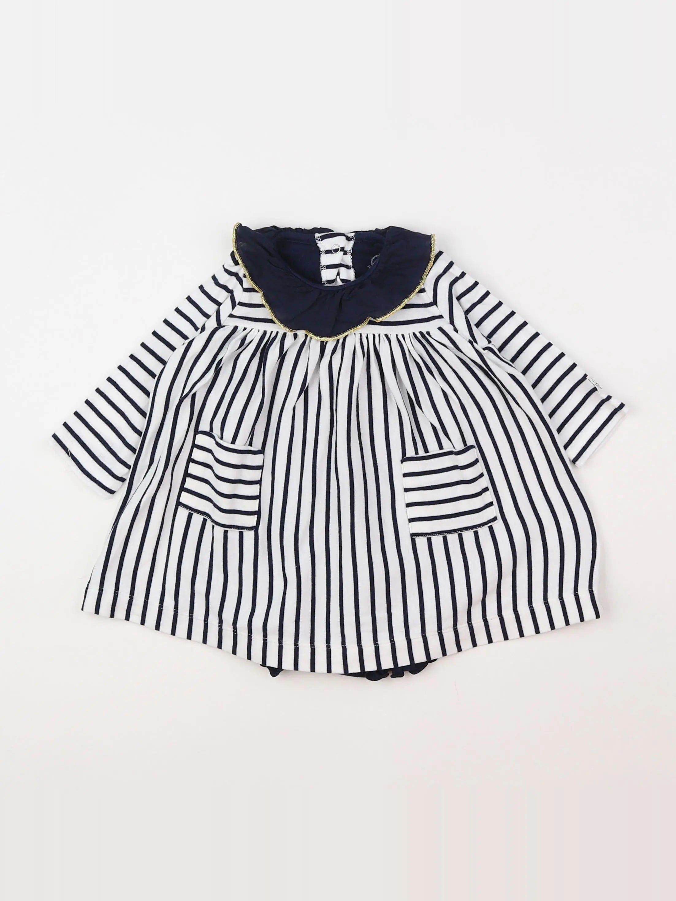 Petit Bateau - robe blanc - 6 mois