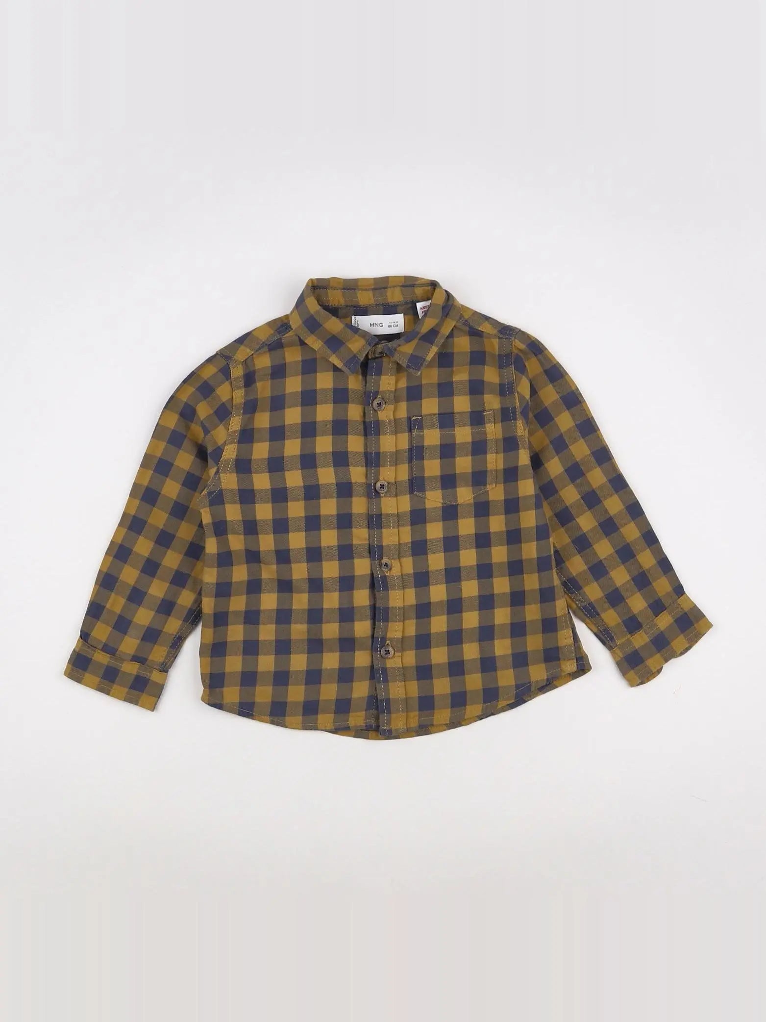 Mango - chemise jaune, bleu - 12/18 mois